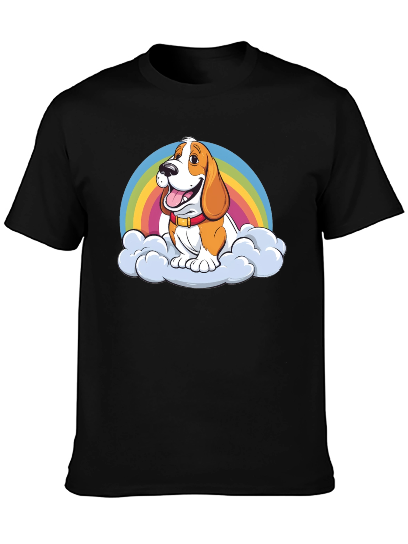 Black Dog Rainbow Cloud Graphic Tee view 3