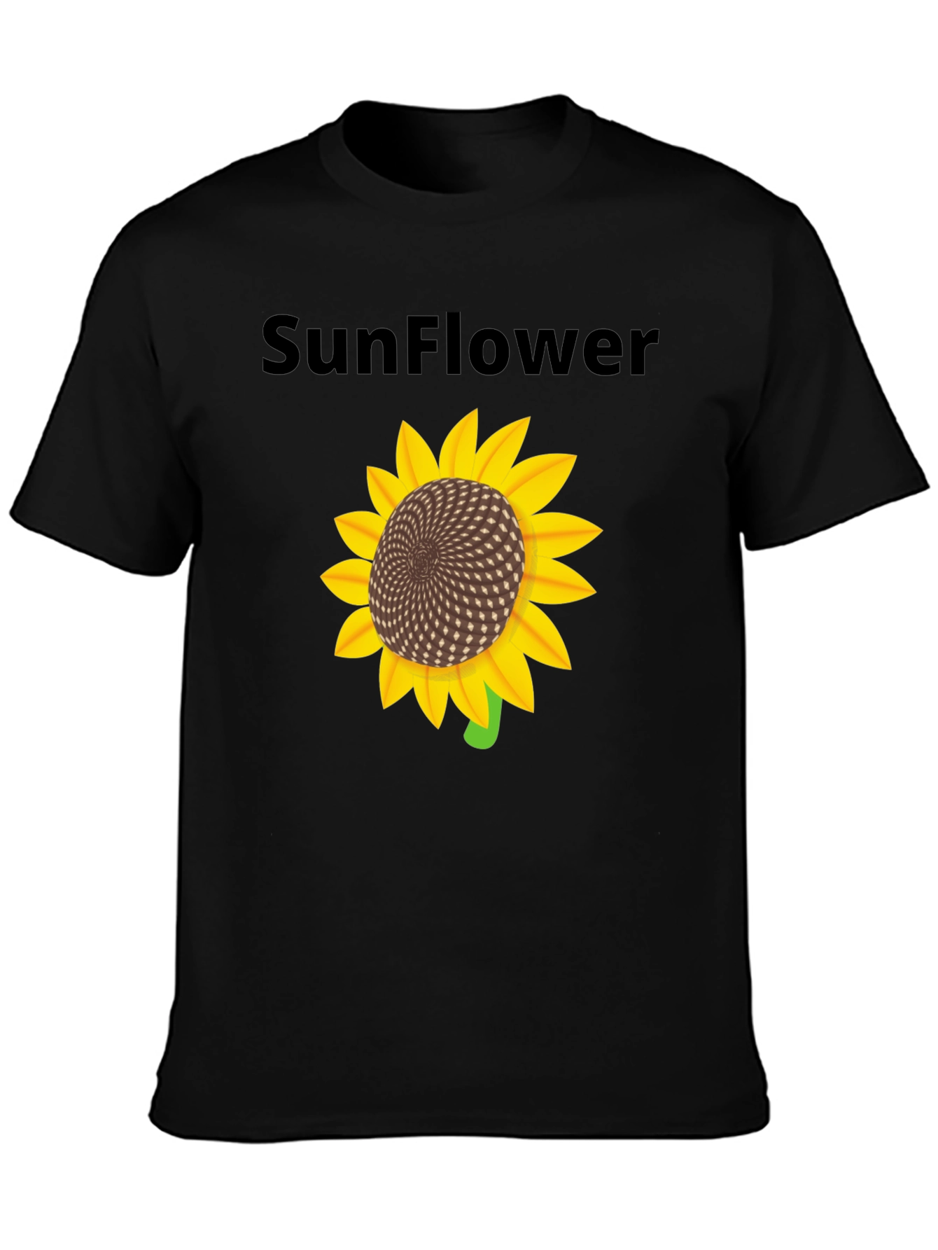Black Sunflower Graphic T-Shirt - Black Cotton Blend view 3