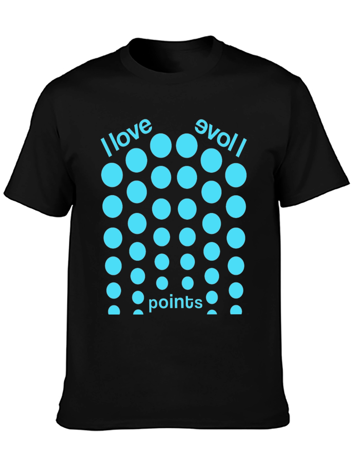 Black I Love Points T-Shirt - Funny Optical Illusion Tee view 3