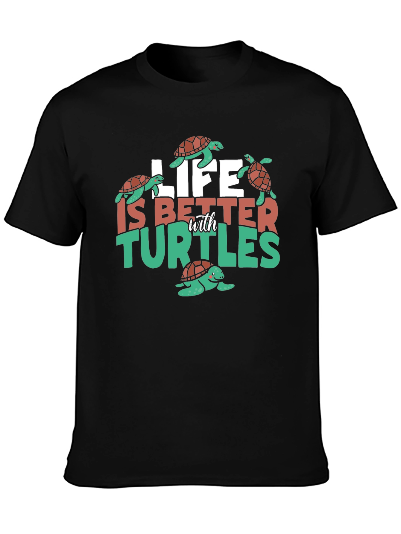 Black Life is Better with Turtles Graphic Tee view 3
