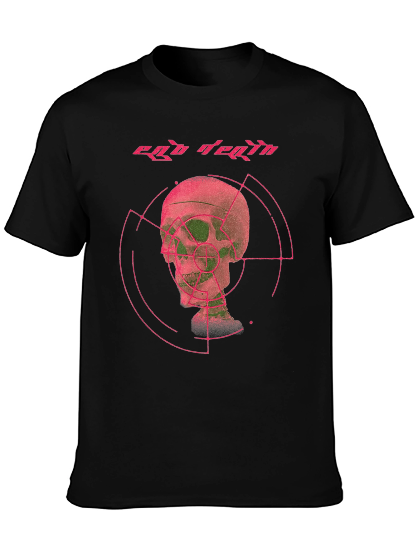 Black Ego Death Graphic Tee - Black Cotton Skull Print view 3