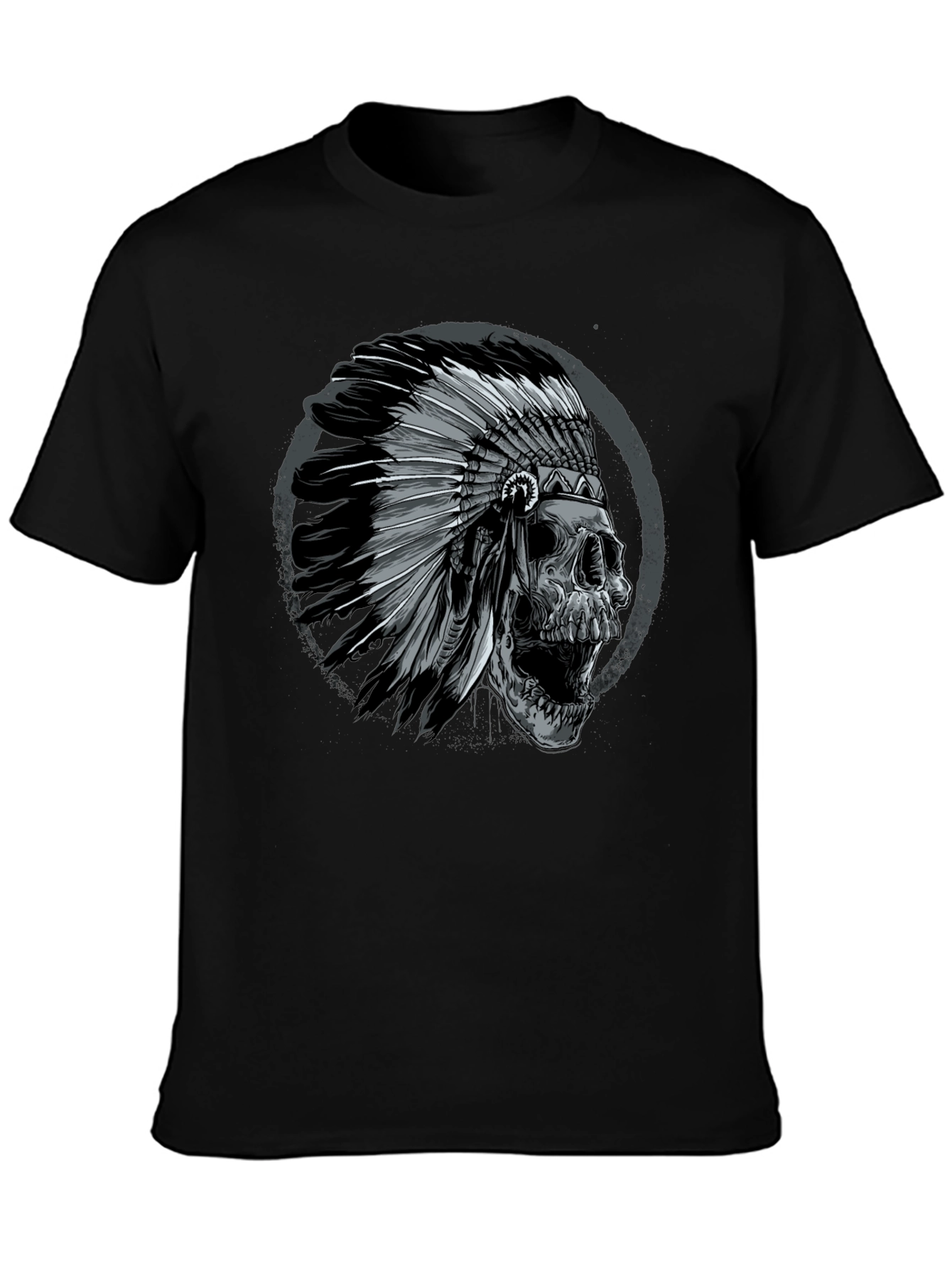 Black Skull Chief T-Shirt - Edgy Graphic Tee for Men view 3