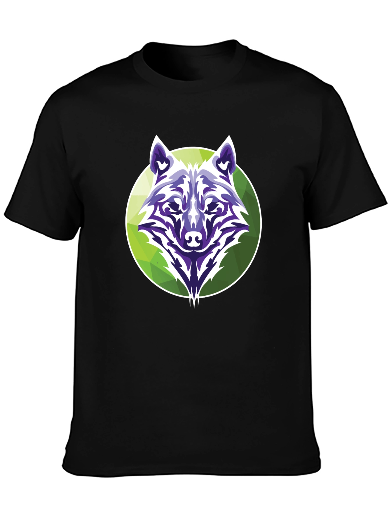 Black Wolf Graphic Tee - Modern Geometric Design view 3