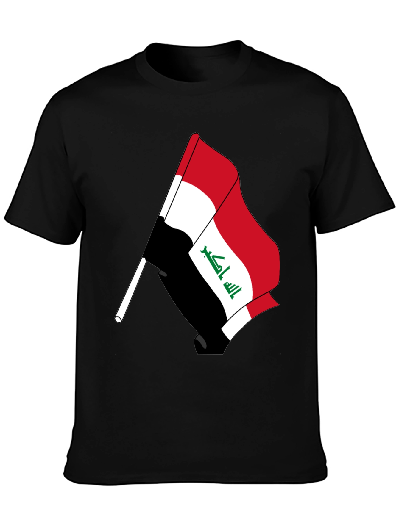 Black Iraq Flag T-Shirt - Patriotic Pride view 3