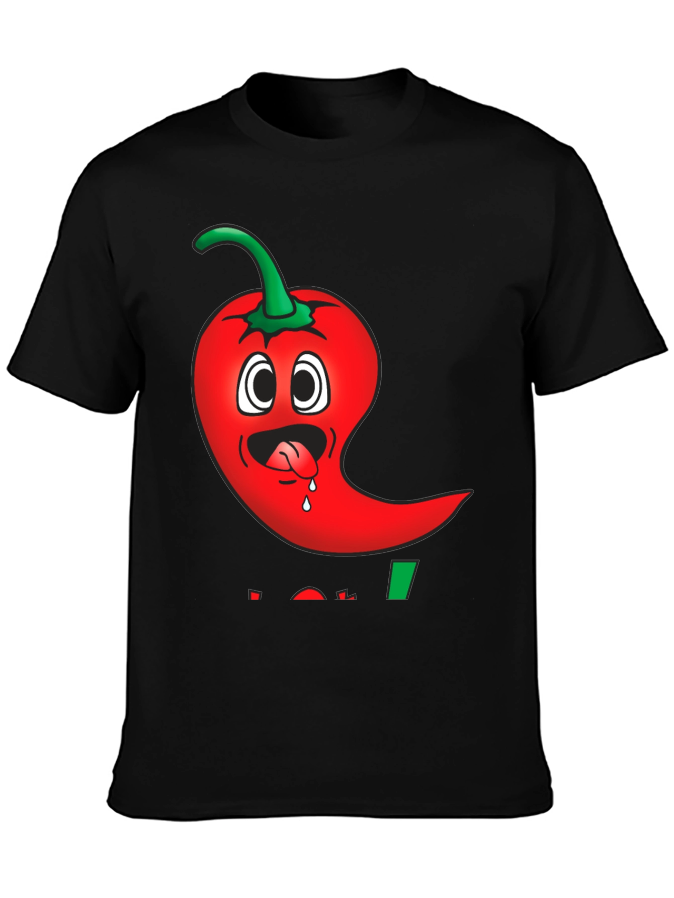 Black Spicy Pepper Cartoon Graphic Tee - Black view 3