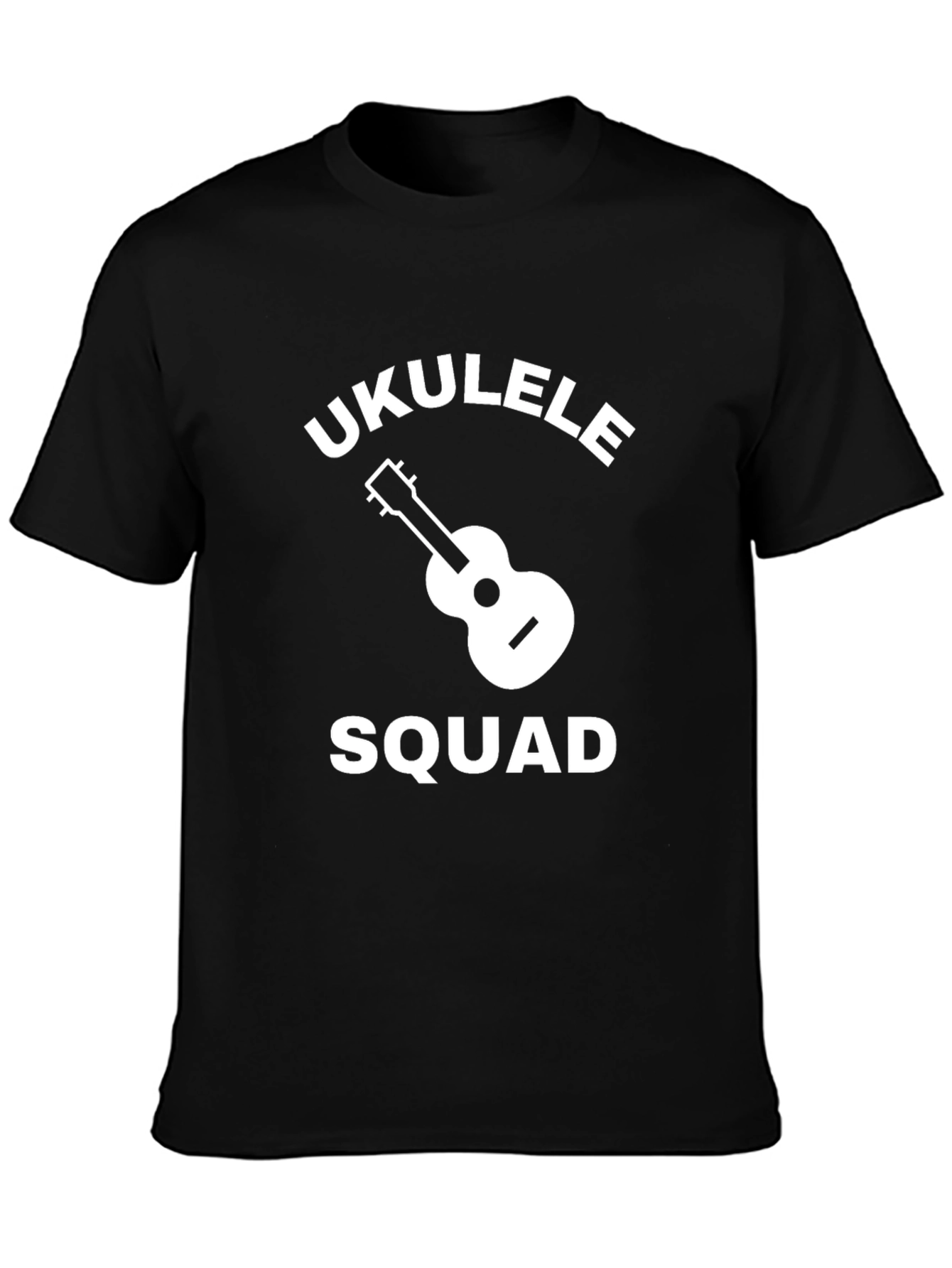 Black Ukulele Squad Graphic Tee - Black Cotton Blend T-Shirt view 3