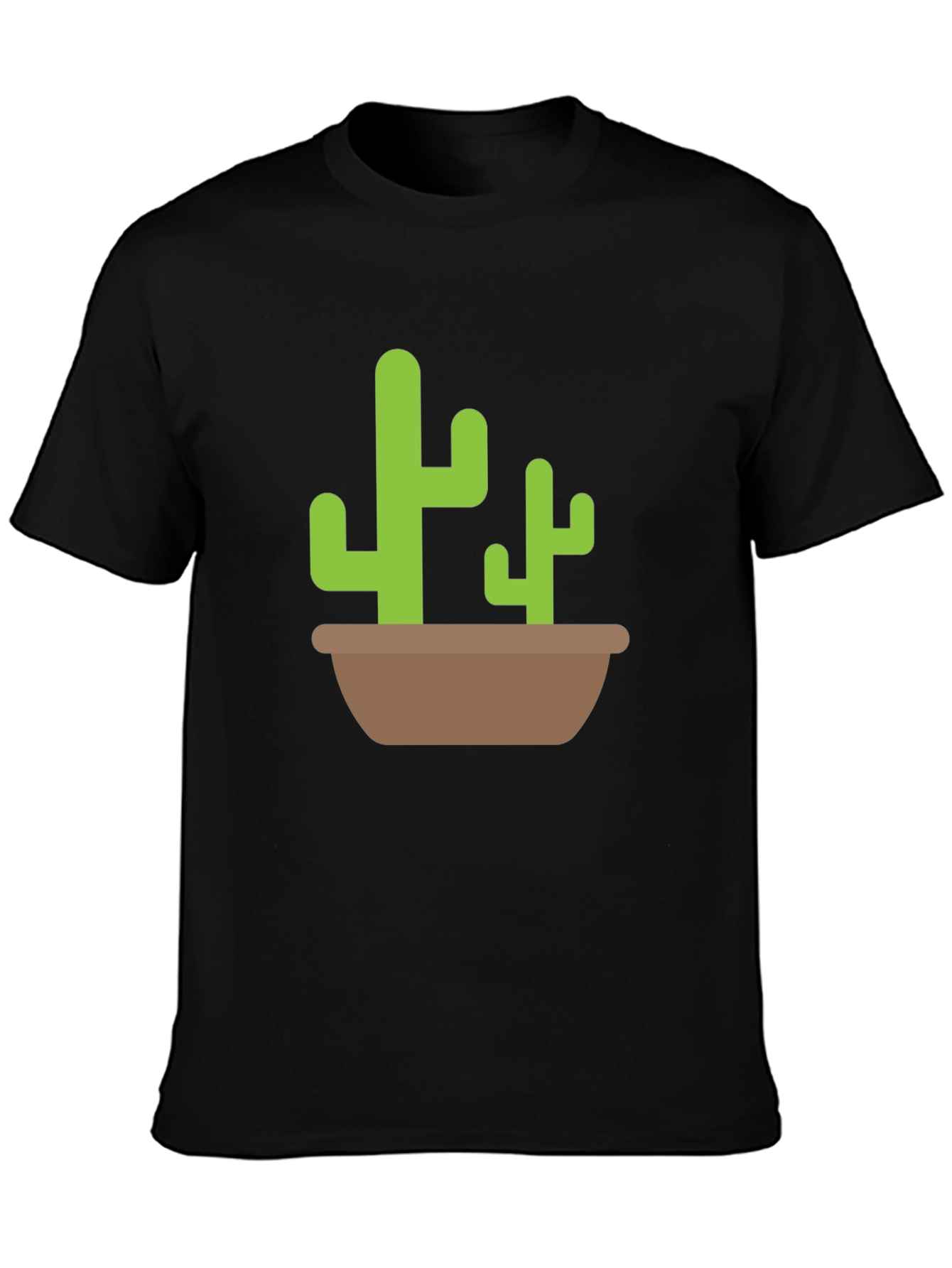 Black Cactus Graphic Tee - Black Casual T-Shirt view 3