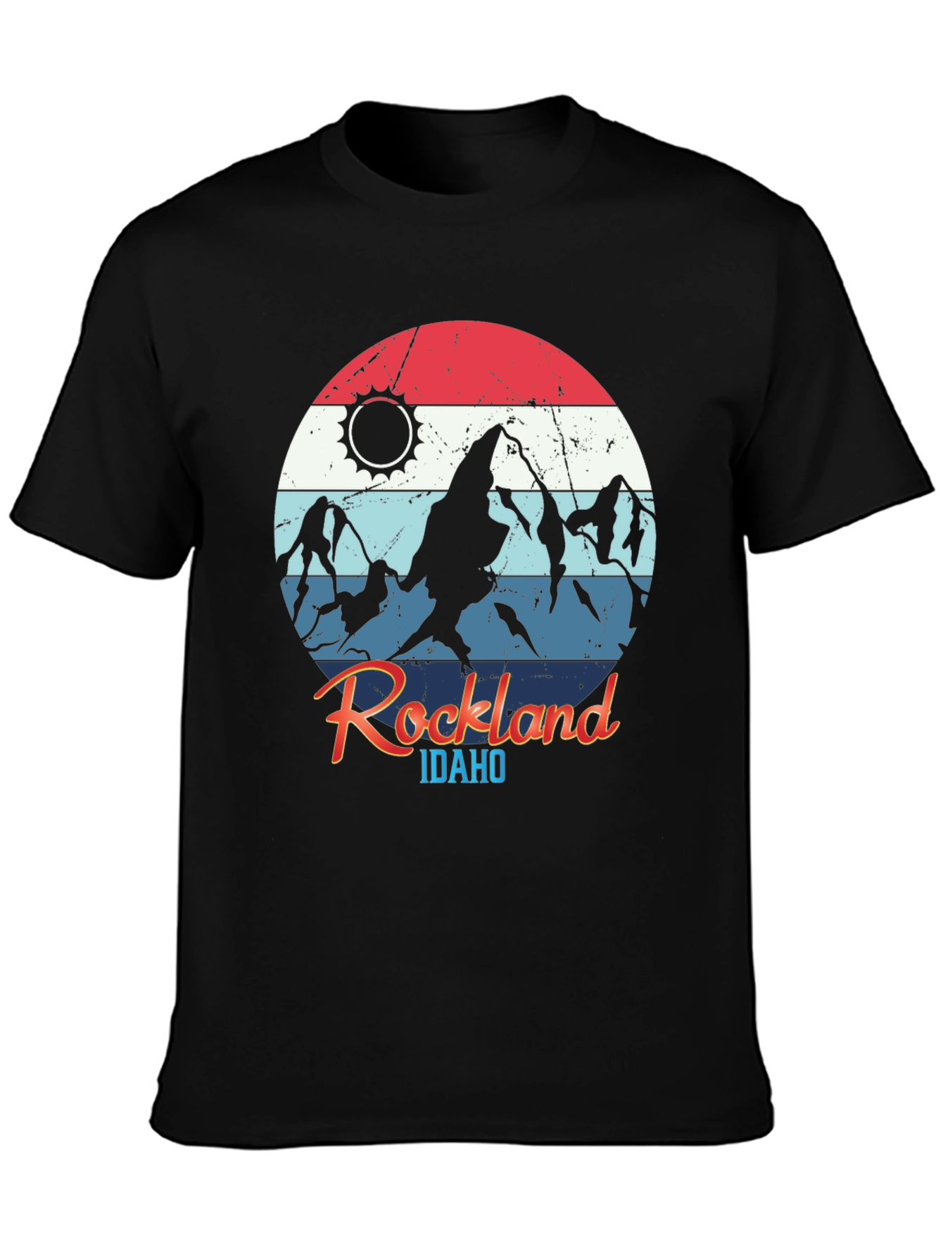 Black Rockland Idaho Mountain T-Shirt view 3
