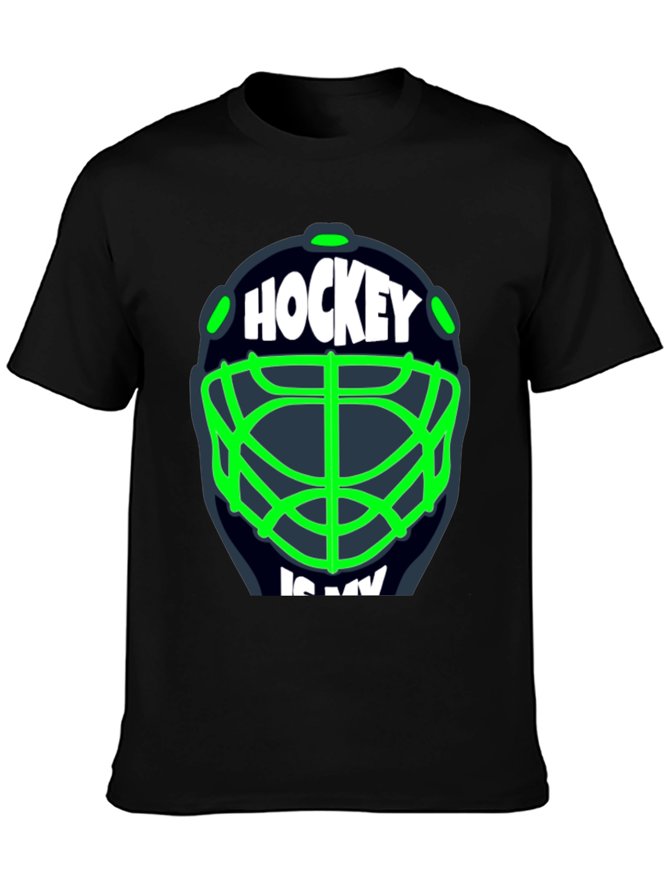 Black Hockey Is My... T-Shirt - Black view 3