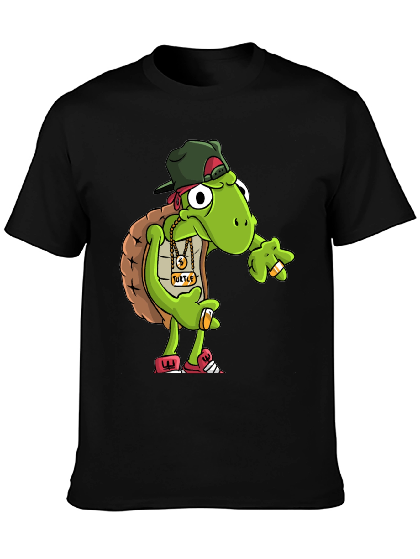 Black Gangster Turtle Graphic Tee view 3