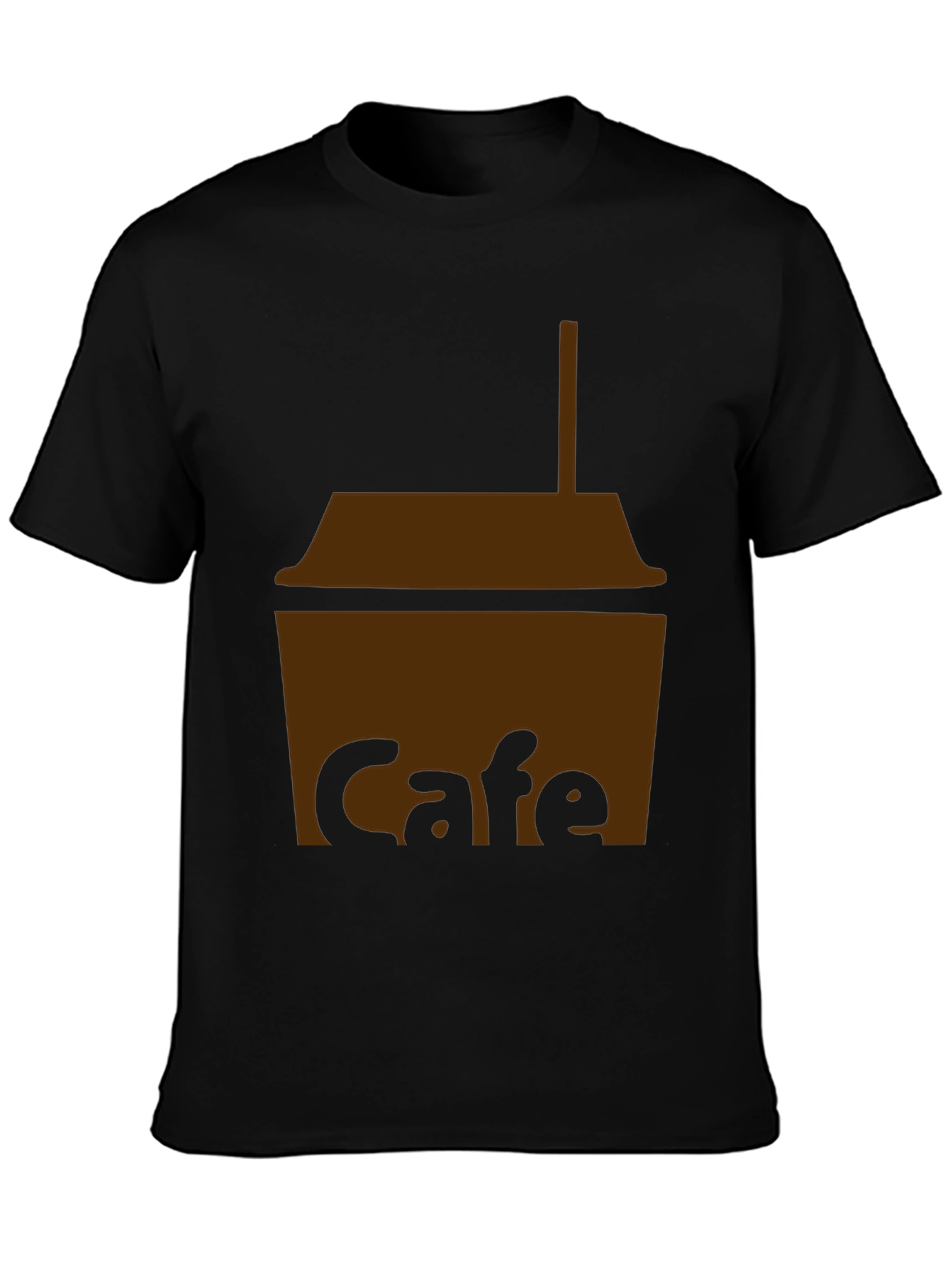 Cafe T-Shirt - Black Cotton Blend Graphic Tee - 3