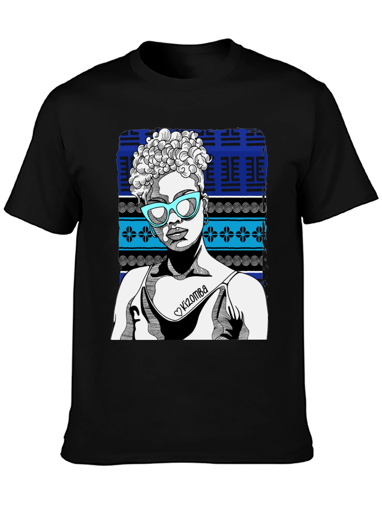 Black Kizomba Woman Graphic Tee - Stylish Black T-Shirt view 3