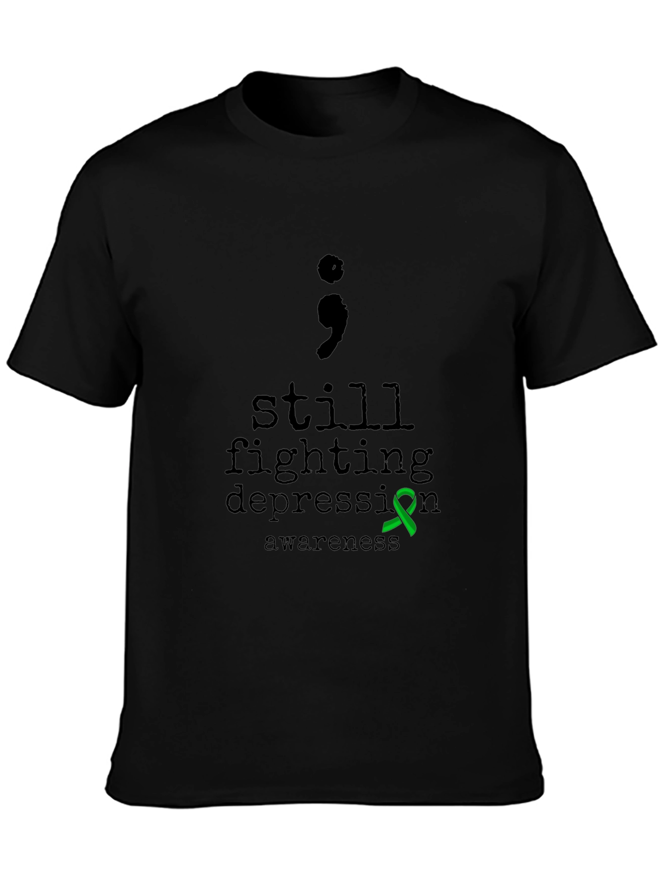 Black Still Fighting Depression Awareness T-Shirt view 3