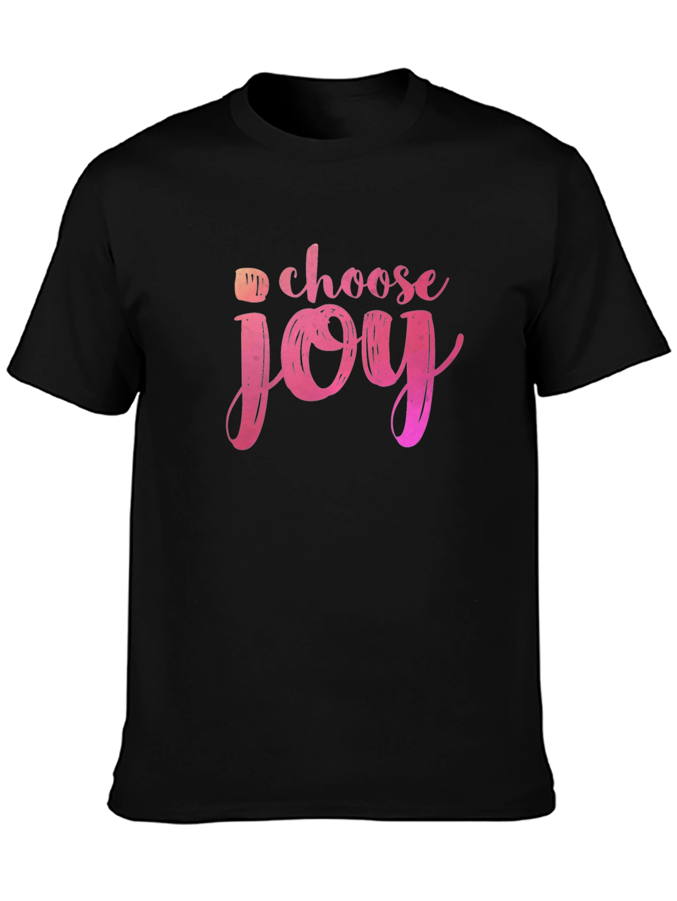 Black Choose Joy Graphic Tee - Black Short Sleeve T-Shirt view 3