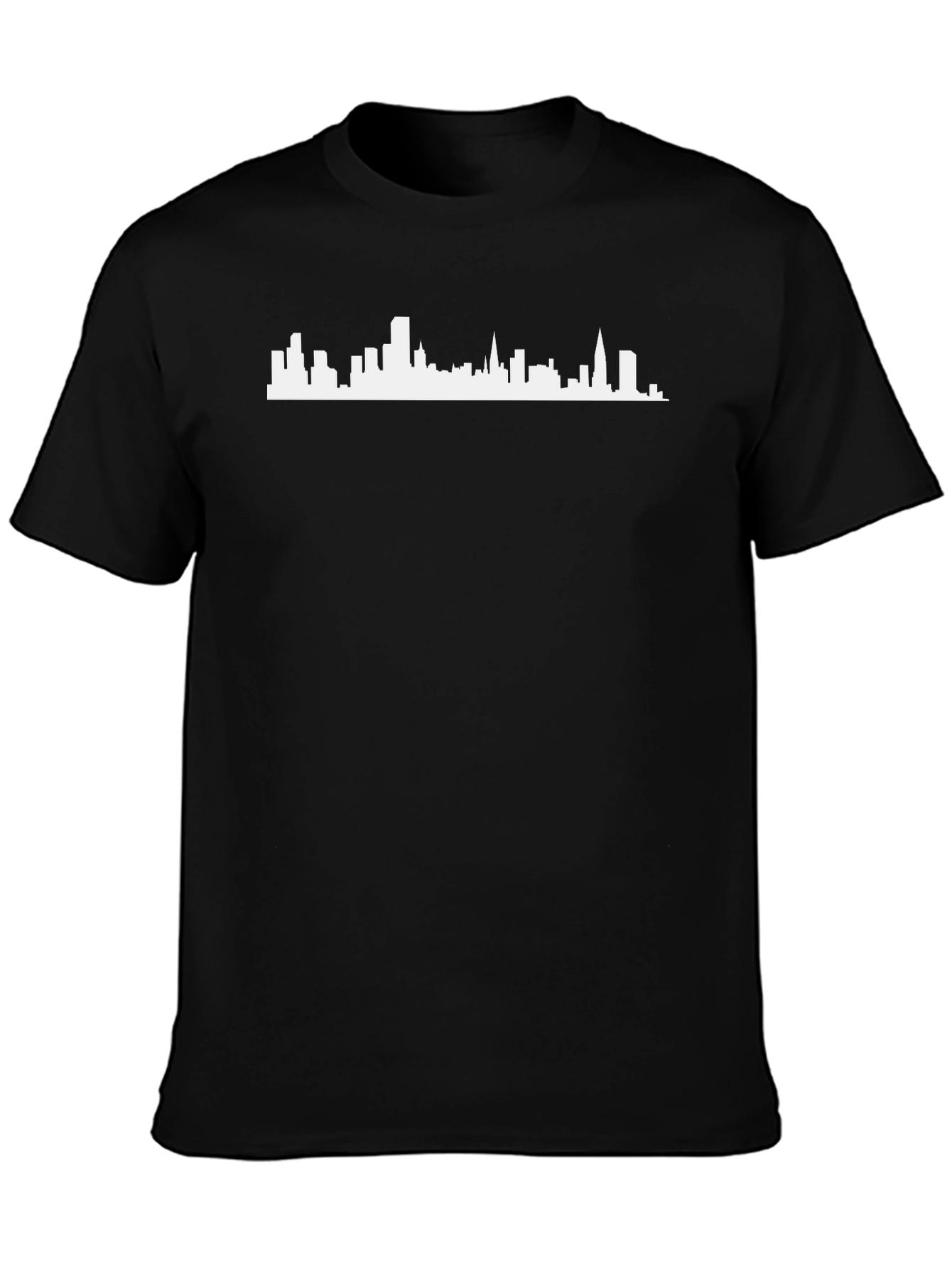 Black Cityscape Graphic Tee - Black Cotton Blend view 3