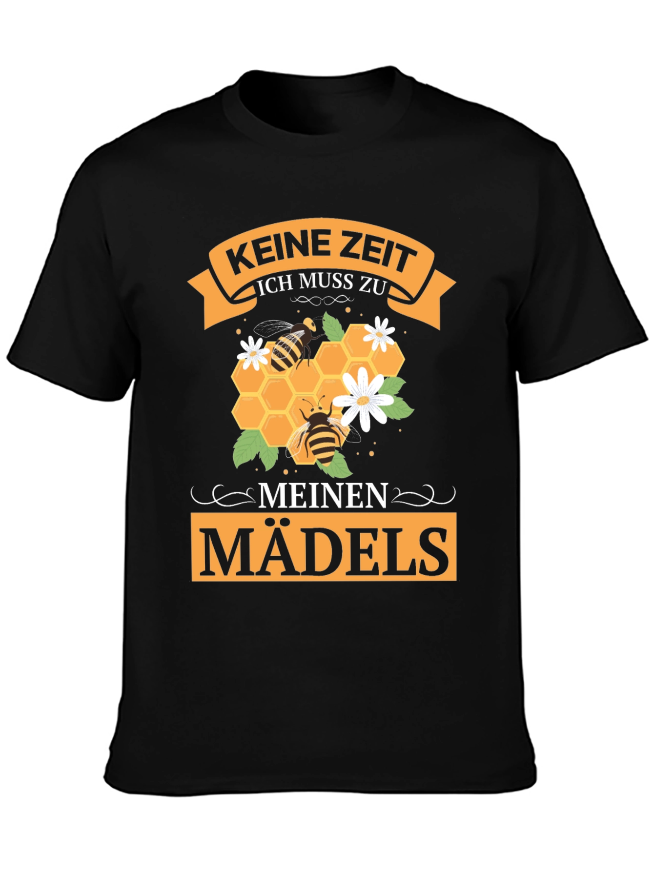 Black Keine Zeit Ich Muss Zu Meinen Madels T-Shirt view 3