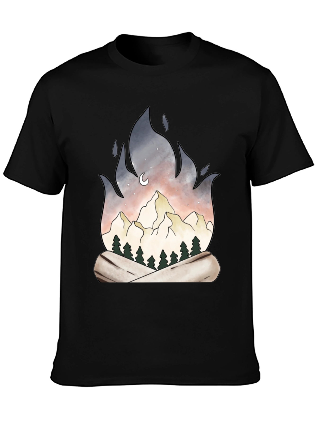 Black Mountain Campfire Graphic Tee - Black view 3