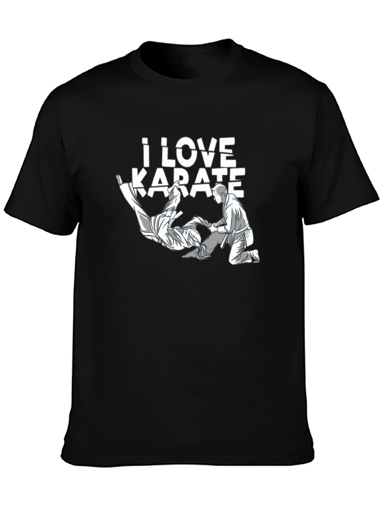 Black I Love Karate T-Shirt - Martial Arts Tee view 3