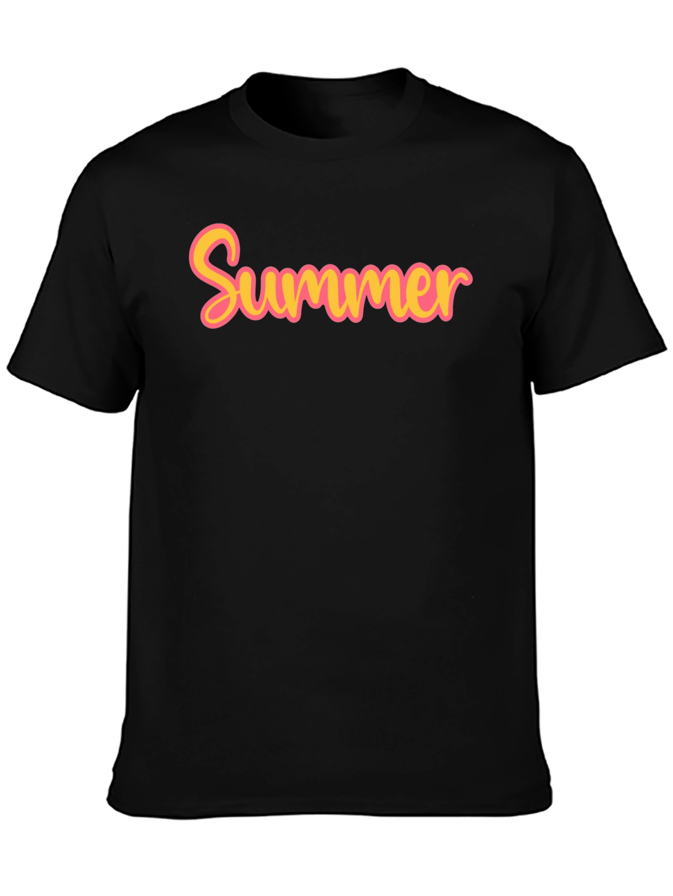 Black Summer Graphic T-Shirt - Casual Cotton Tee view 3