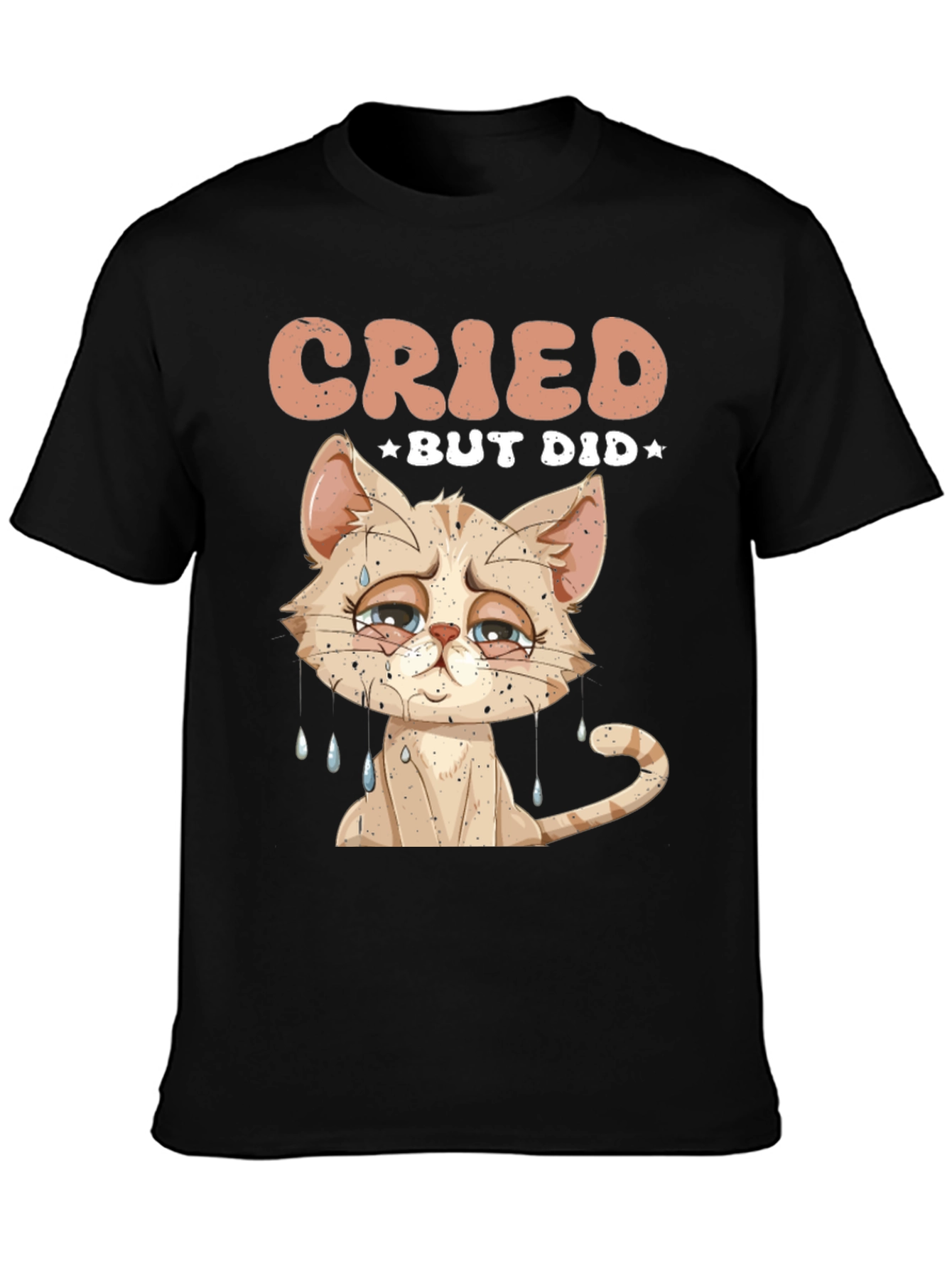 Black Cried But Did Funny Cat T-Shirt view 3