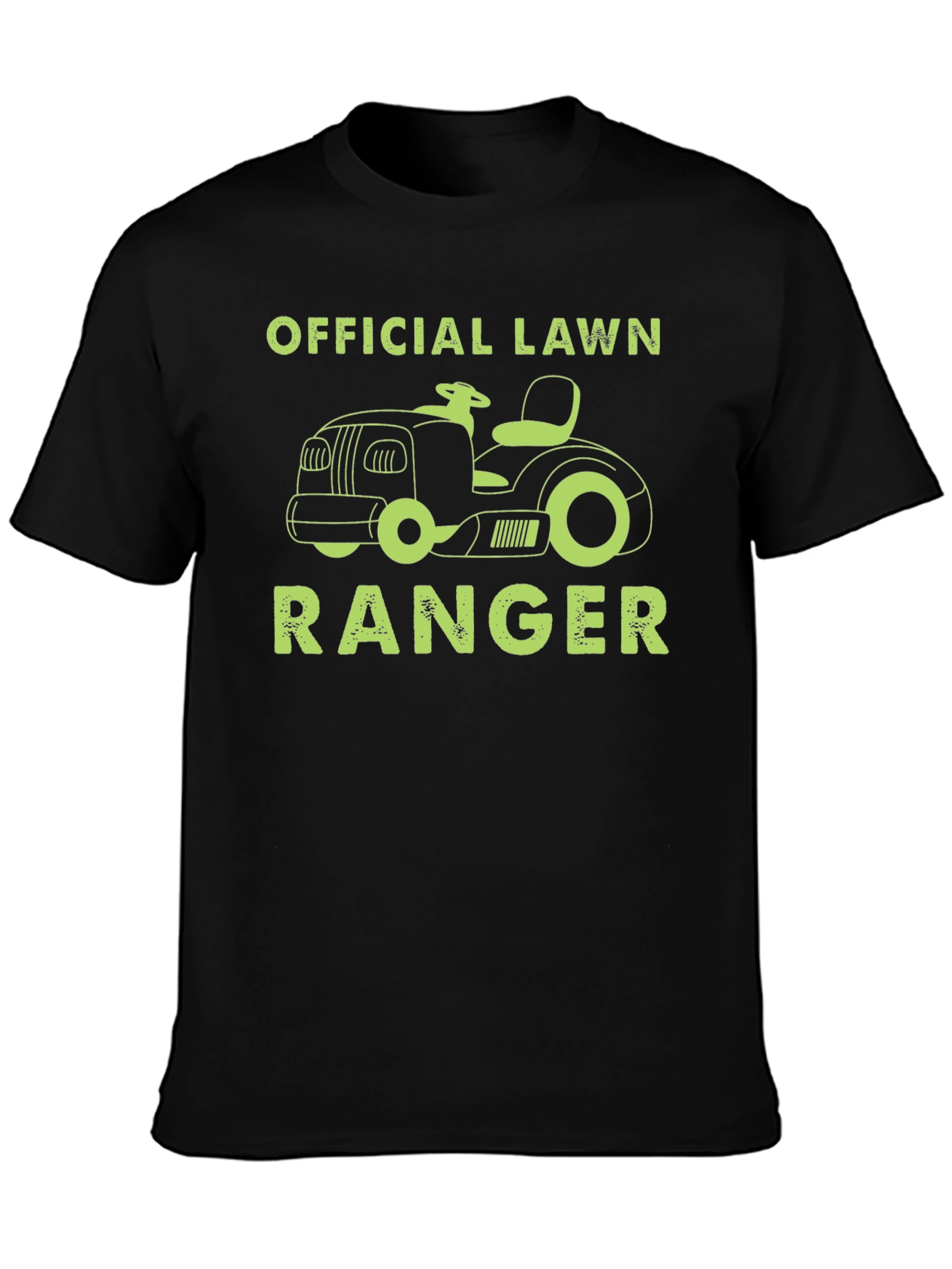 Black Official Lawn Ranger T-Shirt - Lawn Mower Design view 3