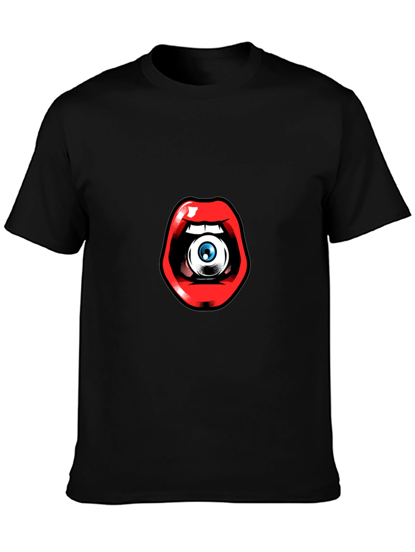 Black Eye in Mouth Graphic Tee - Unique Statement Shirt view 3