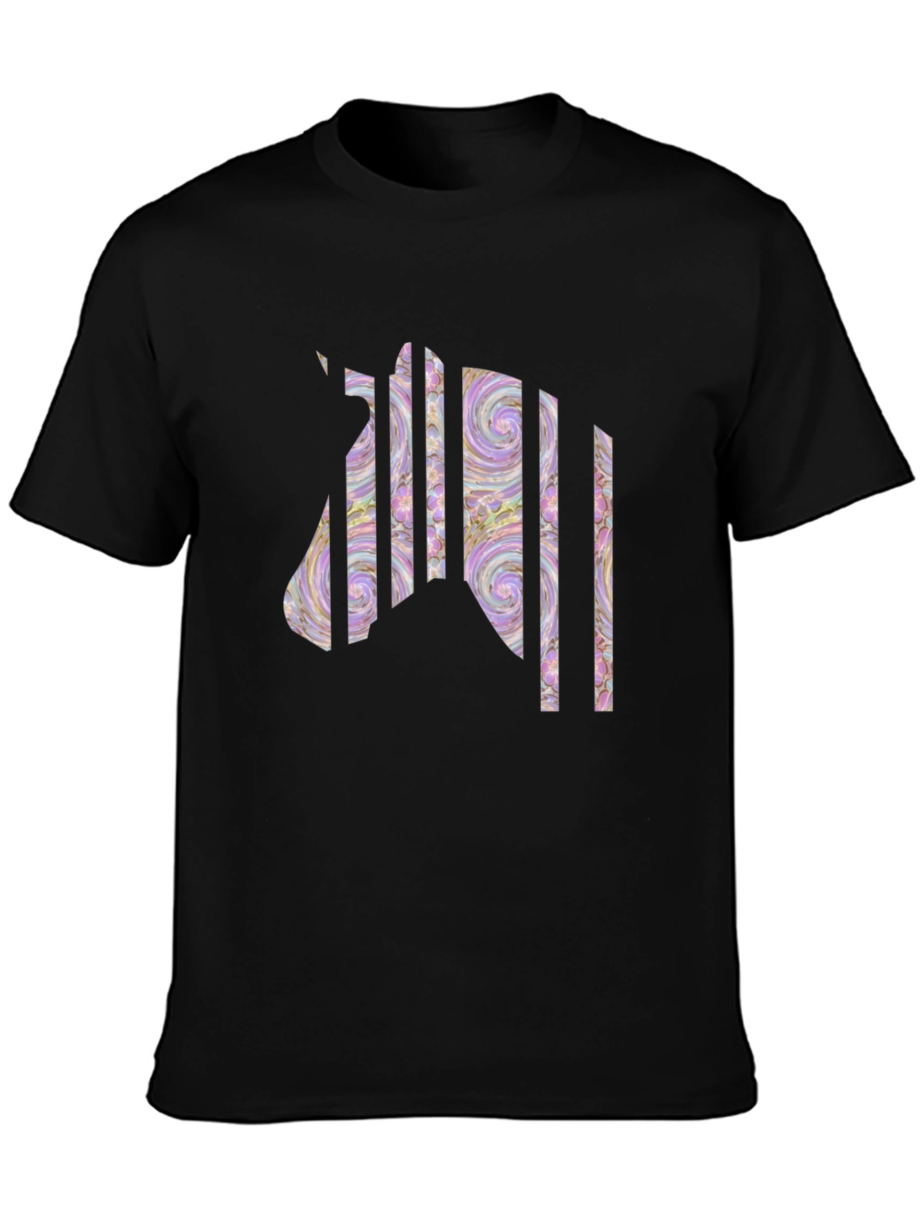 Black Abstract Zebra T-Shirt: Unique Graphic Tee view 3