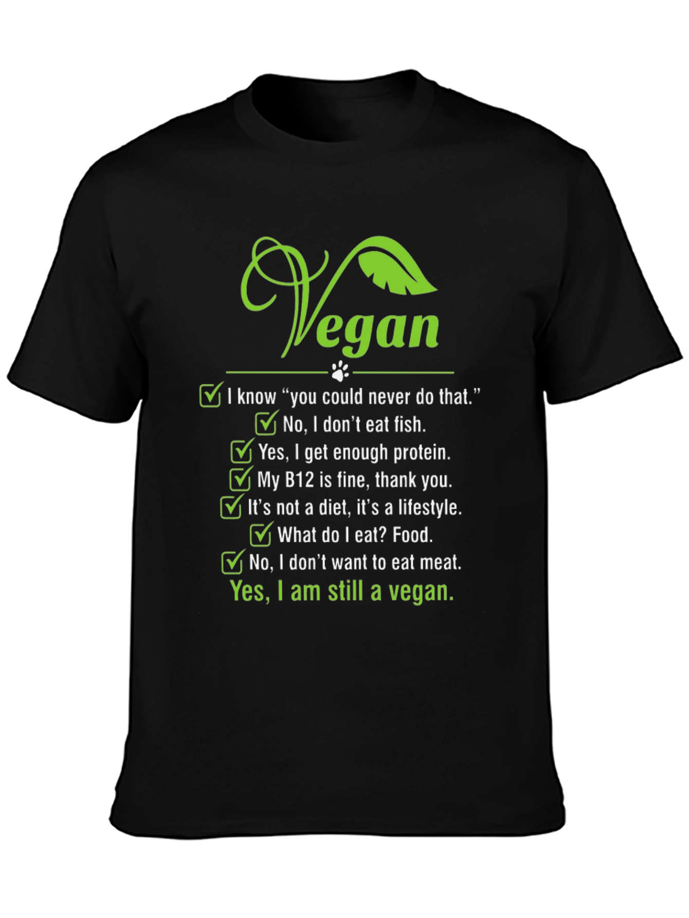 Black Vegan Lifestyle T-Shirt view 3
