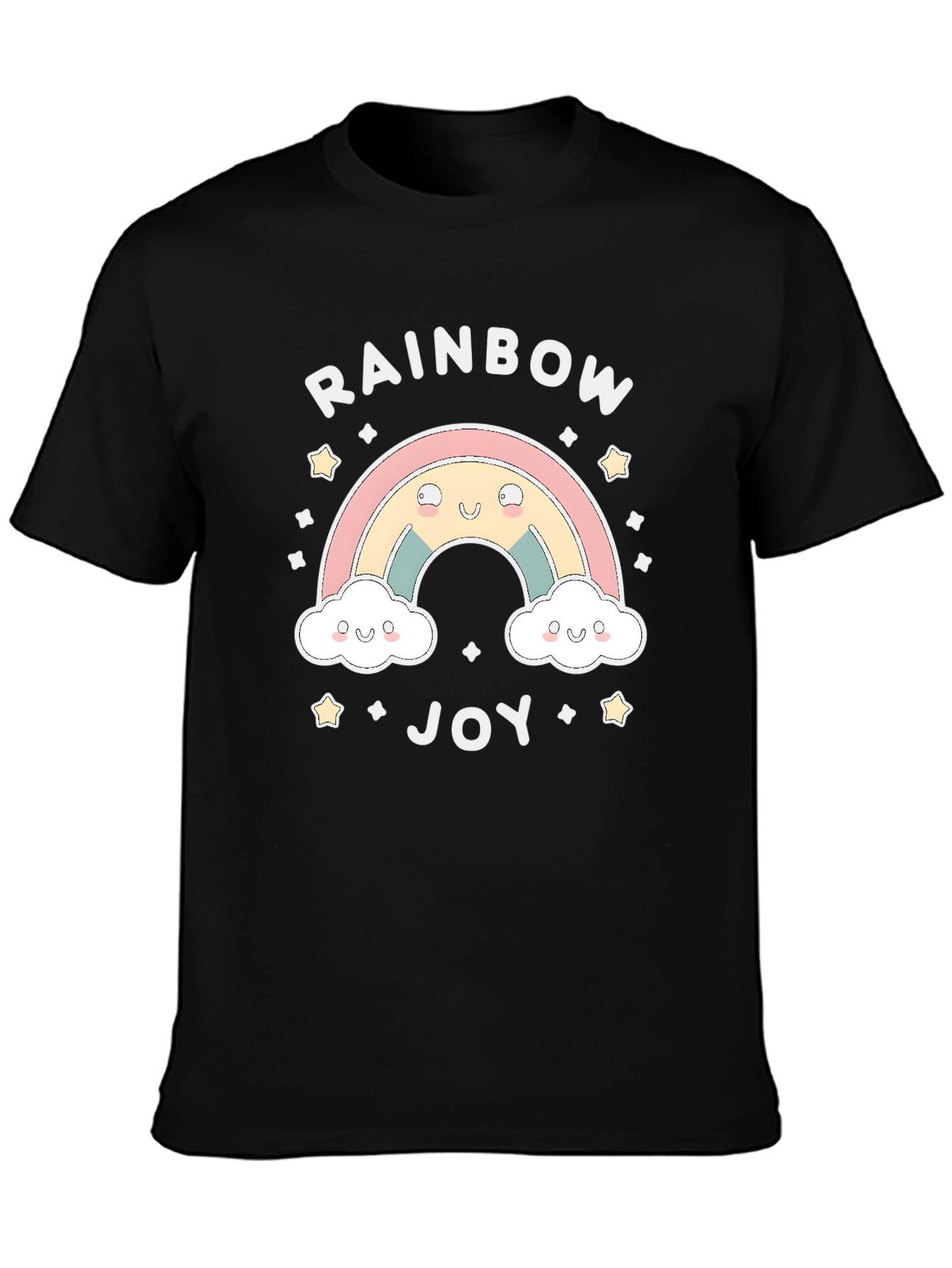 Black Rainbow Joy Graphic Tee - Cute Kawaii Shirt view 3