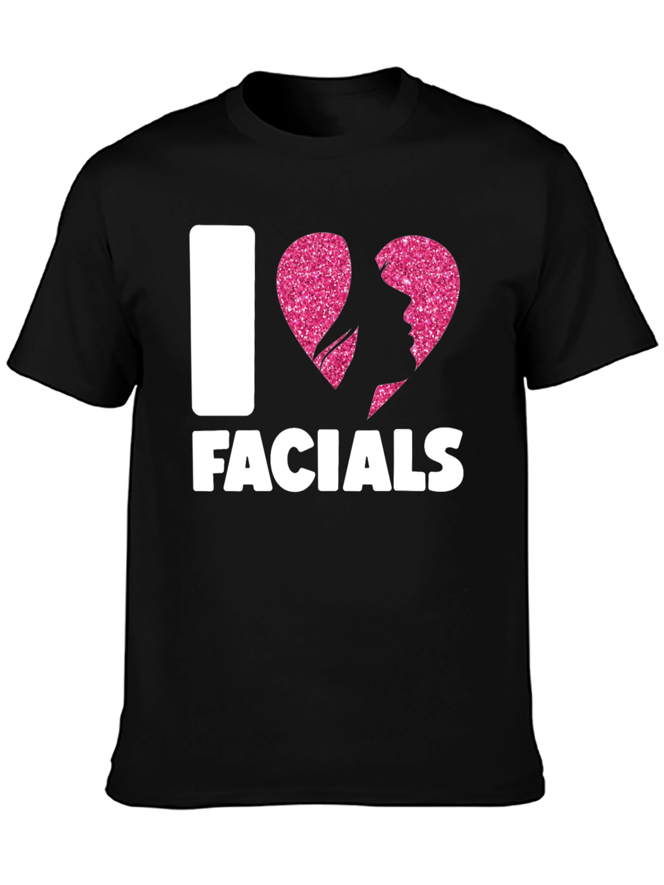 Black I Heart Facials T-Shirt Funny Graphic Tee view 3
