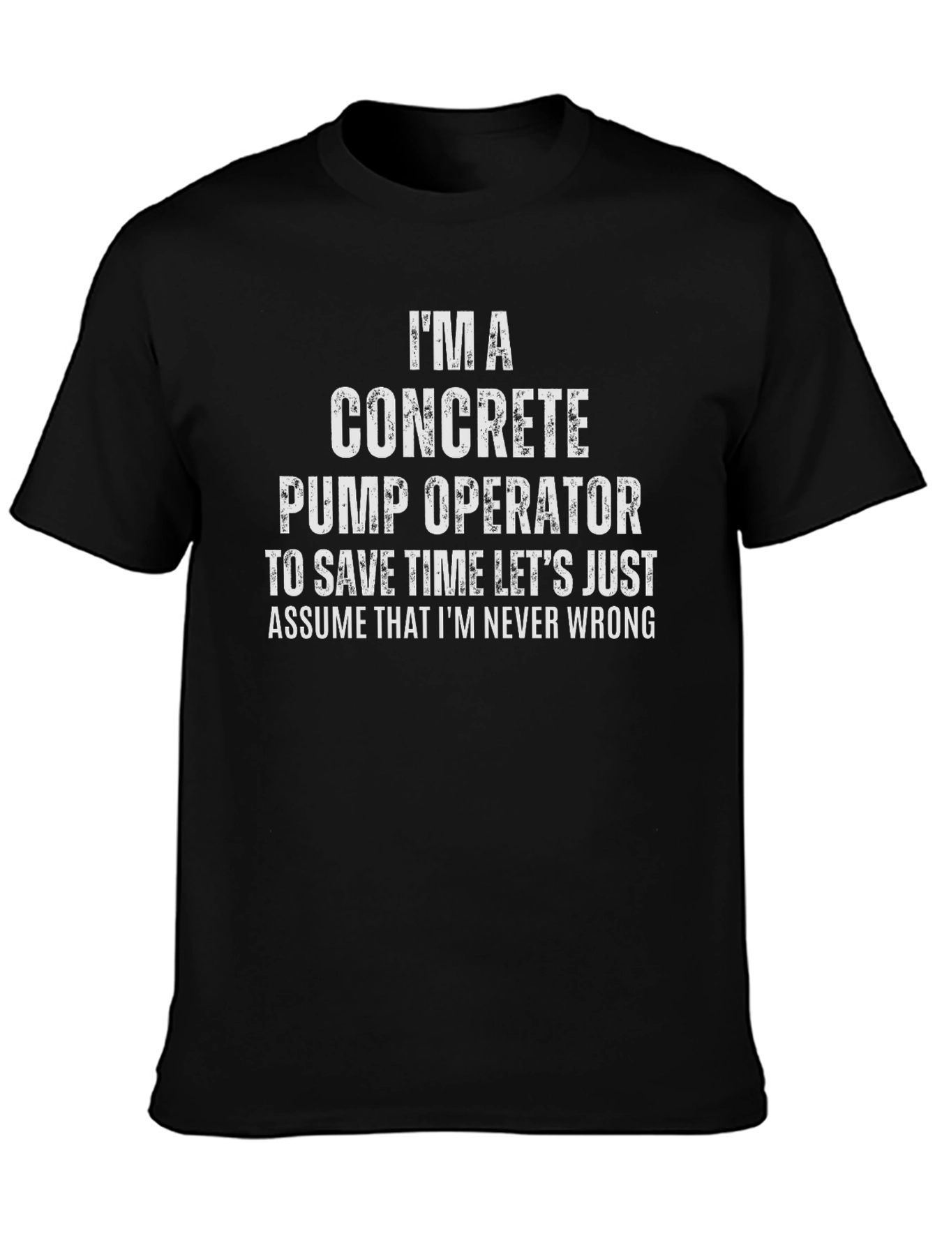 Black Concrete Pump Operator - Men's Funny T-Shirt view 3