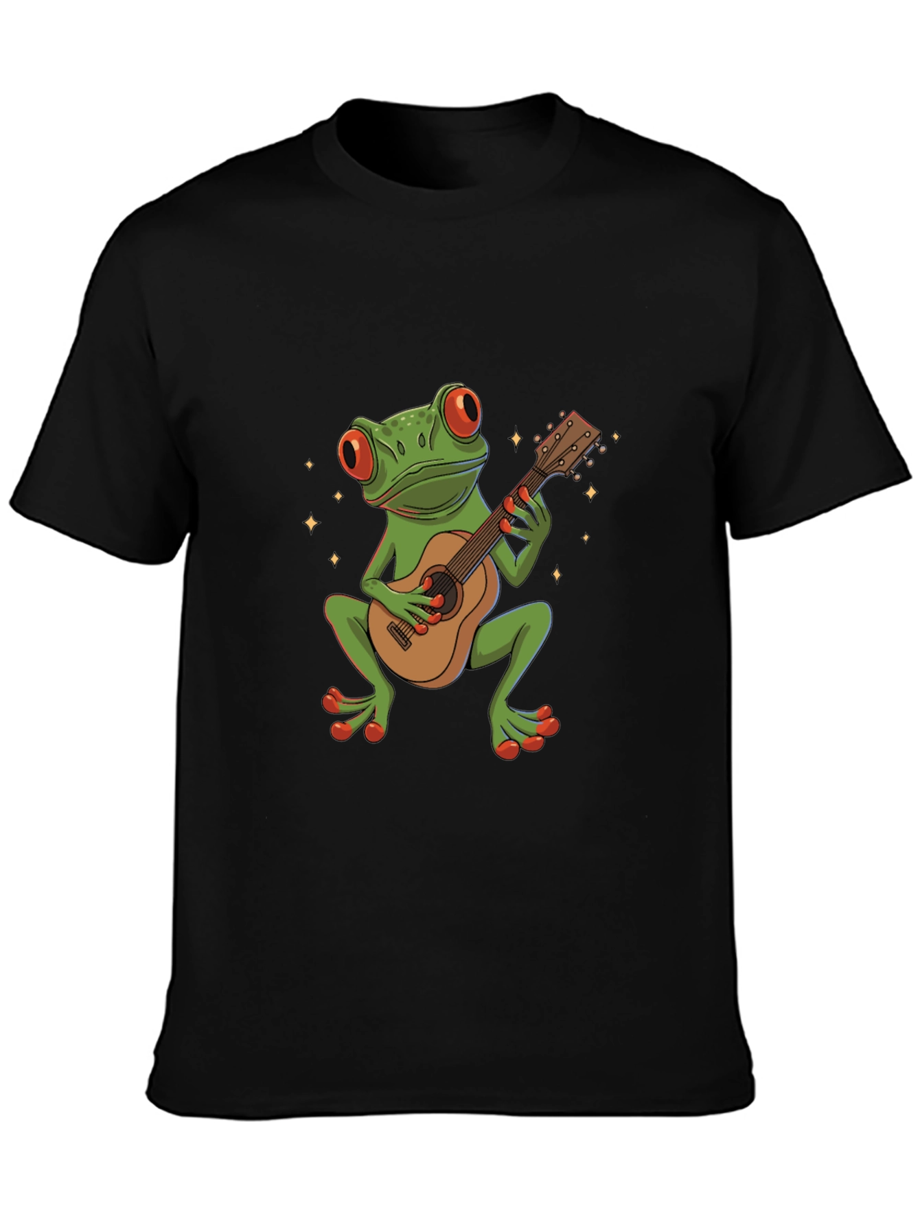 Black Frog Guitarist Graphic Tee - Unique Music Lover Shirt view 3