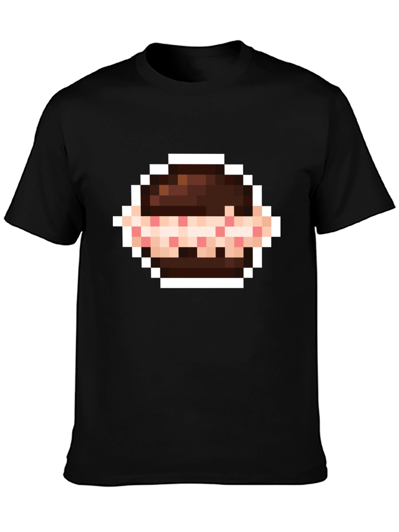 Black Pixelated Sandwich Graphic Tee - Retro Gaming Style view 3
