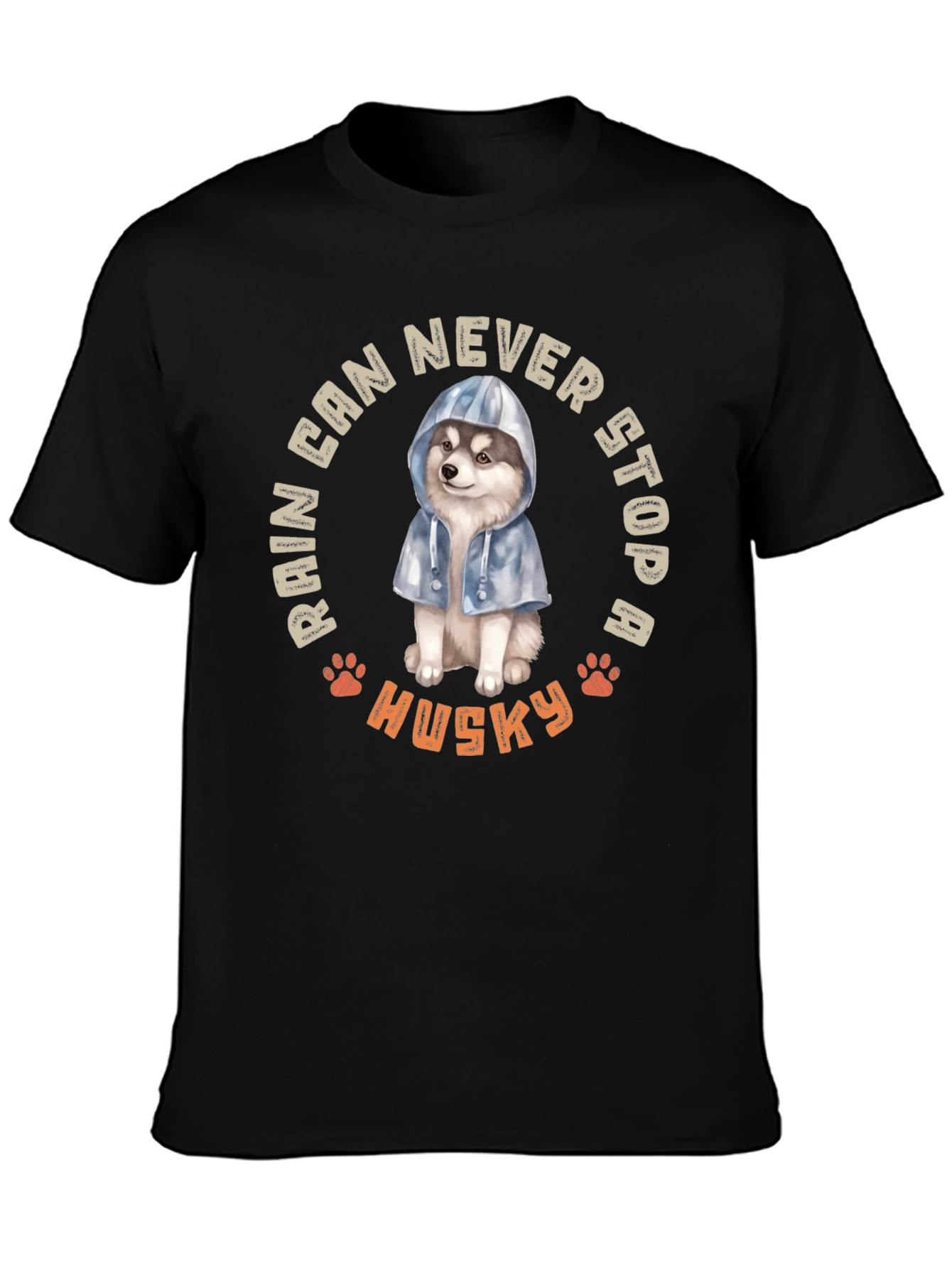 Black Husky Rain Can Never Stop Me T-Shirt view 3