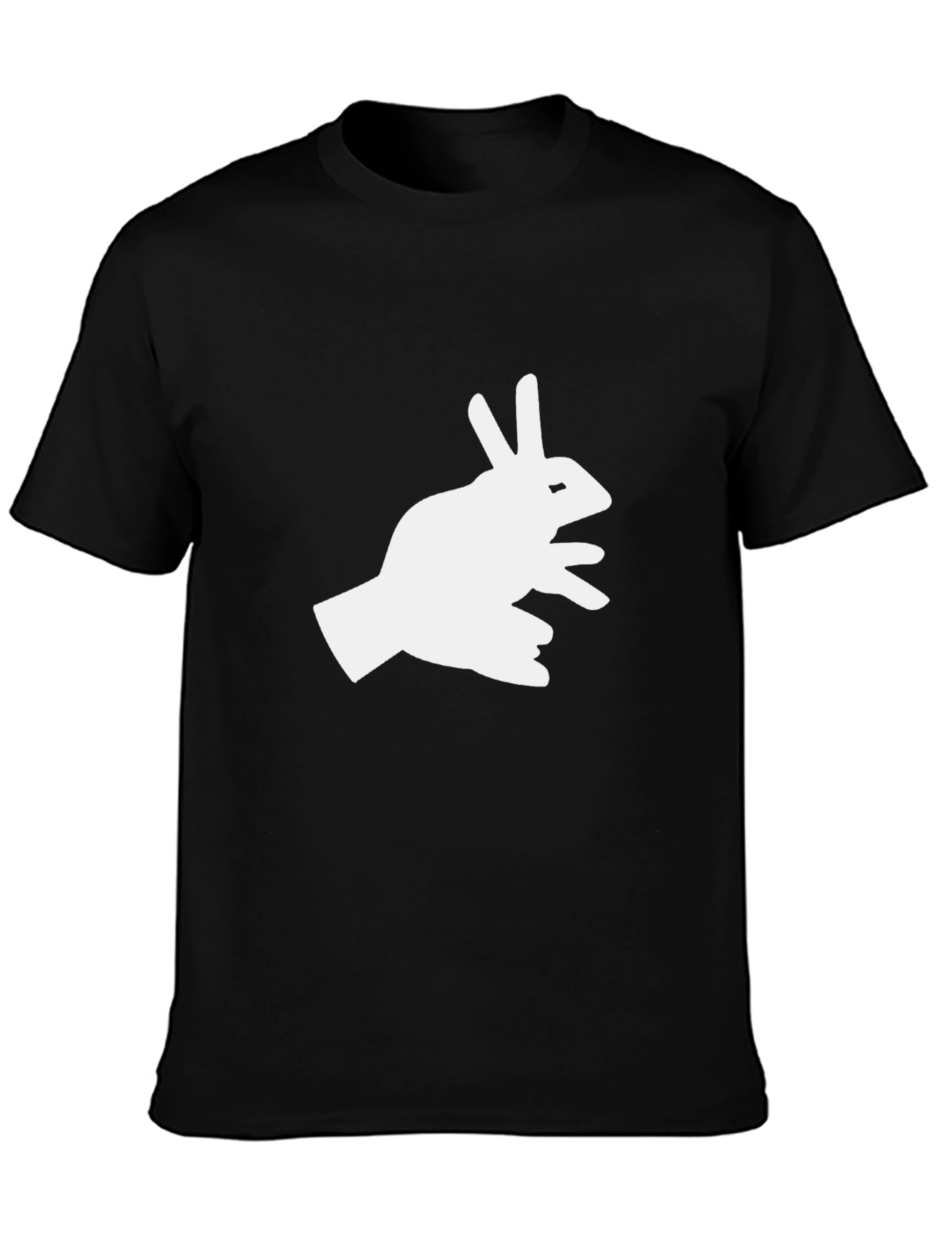 Black Shadow Rabbit Tee - Fun Hand Puppet T-Shirt view 3