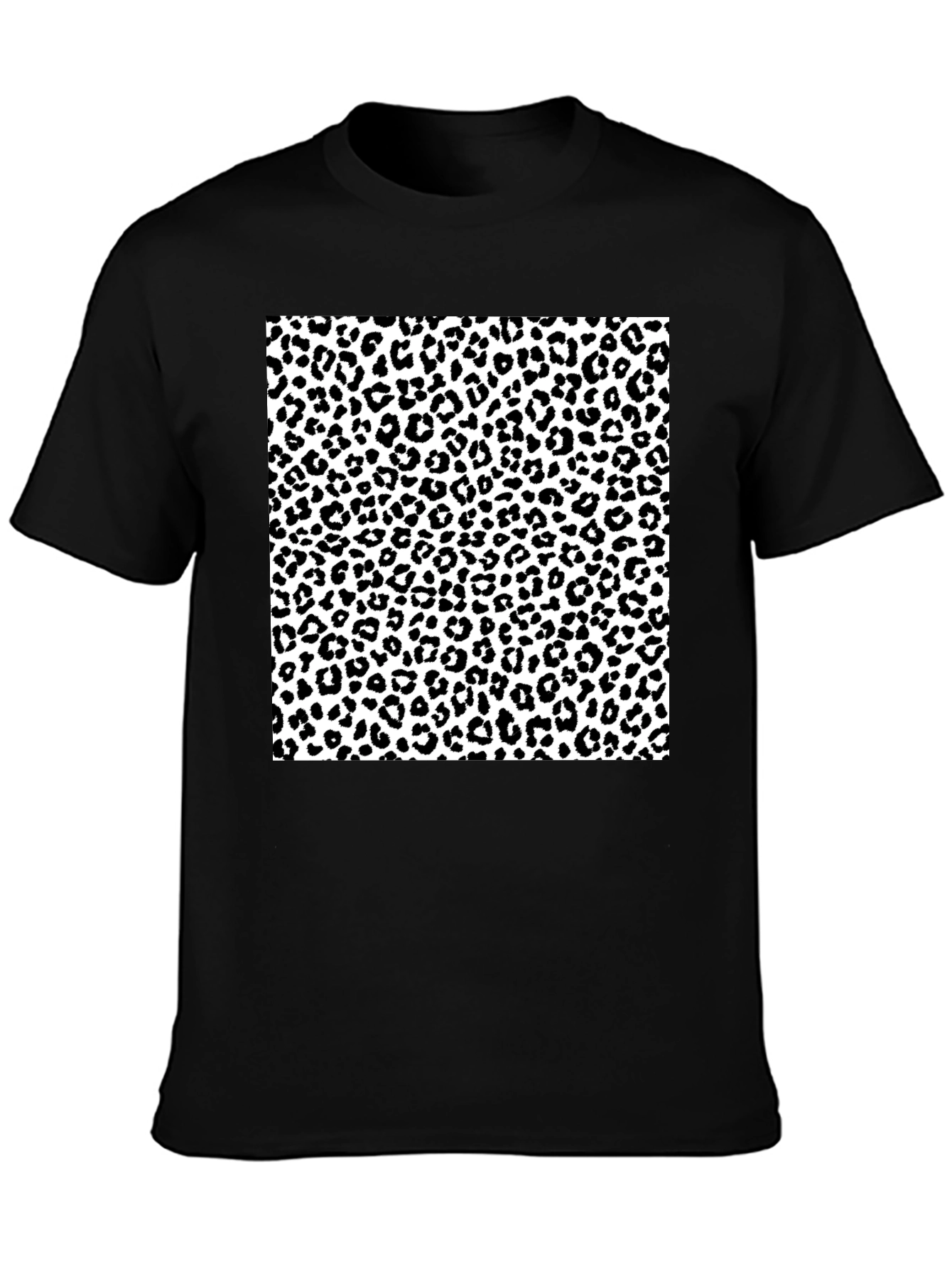 Black Leopard Print Graphic Tee - Black view 3