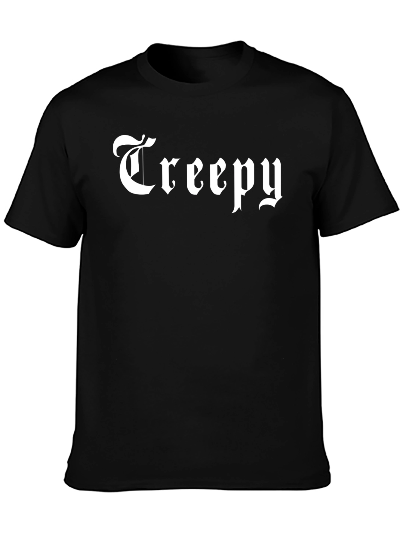 Black Creepy Gothic Text T-Shirt - Dark Style Tee view 3