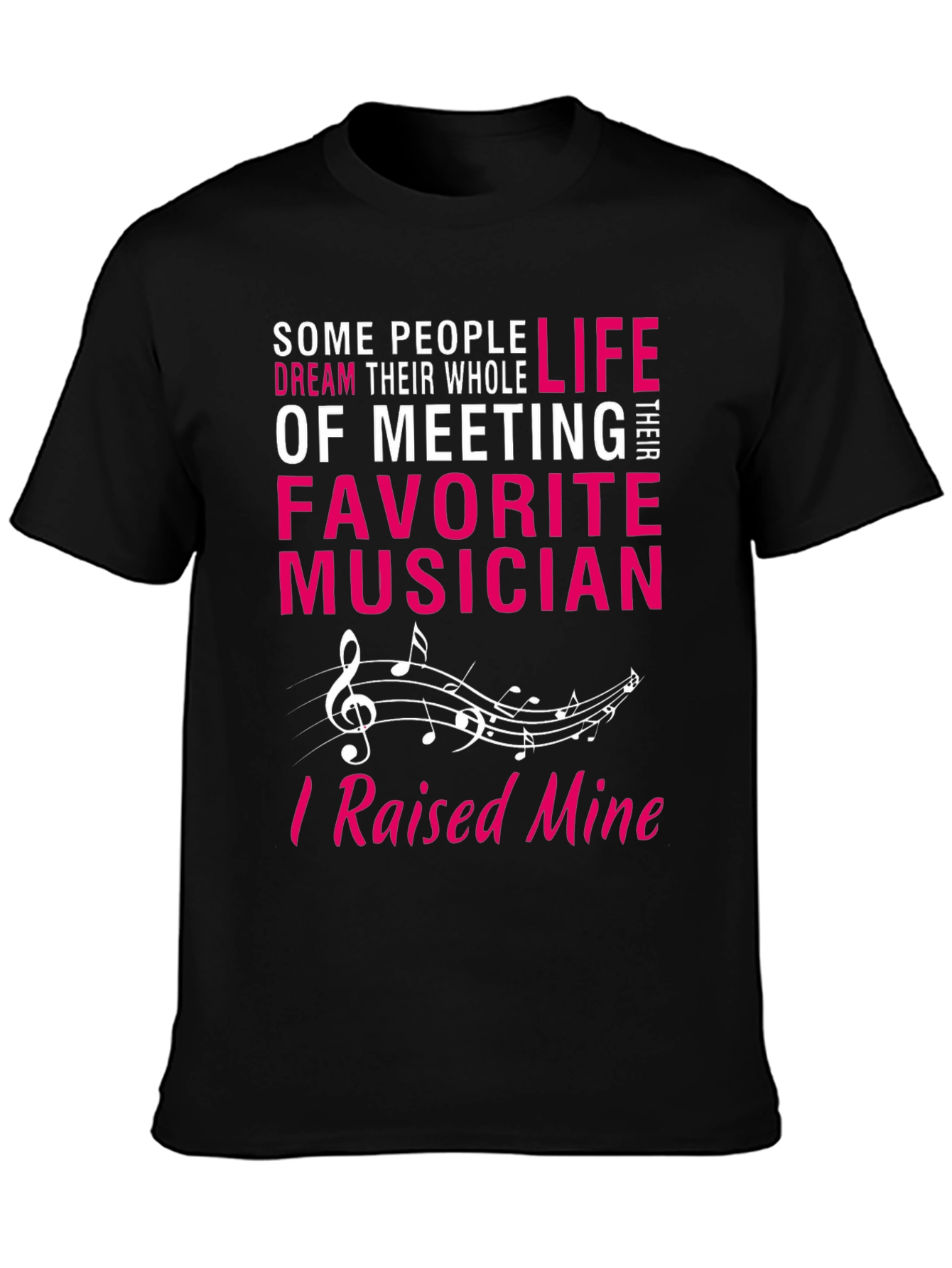 Black Proud Musician Parent T-Shirt - Raised Mine! view 3