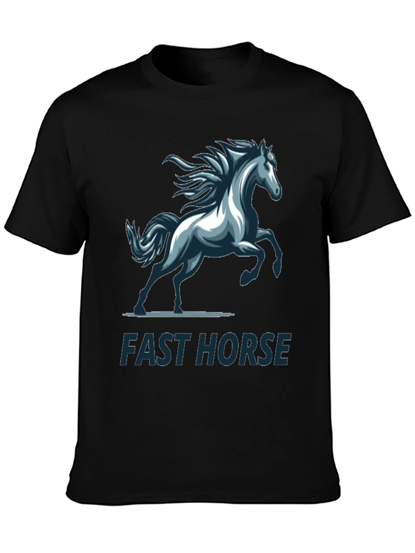 Black Fast Horse Graphic T-Shirt - Stylish Men's Tee view 3