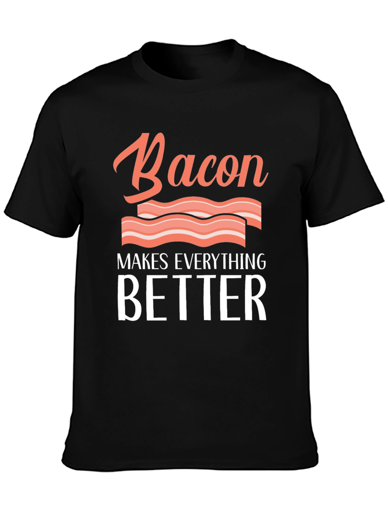 Black Bacon Makes Everything Better Graphic Tee view 3
