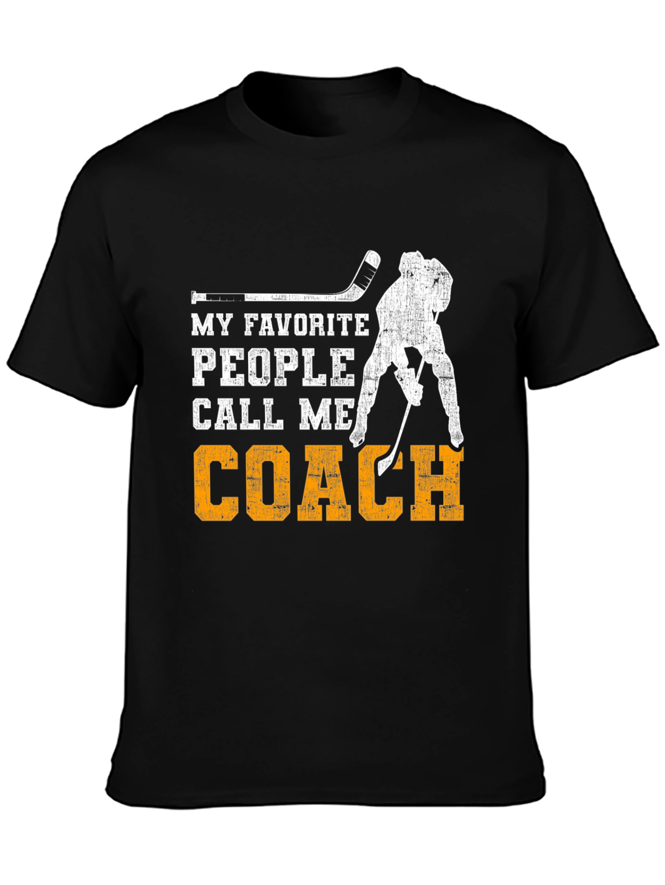 Black Hockey Coach T-Shirt - My Favorite People Call Me Coach view 3