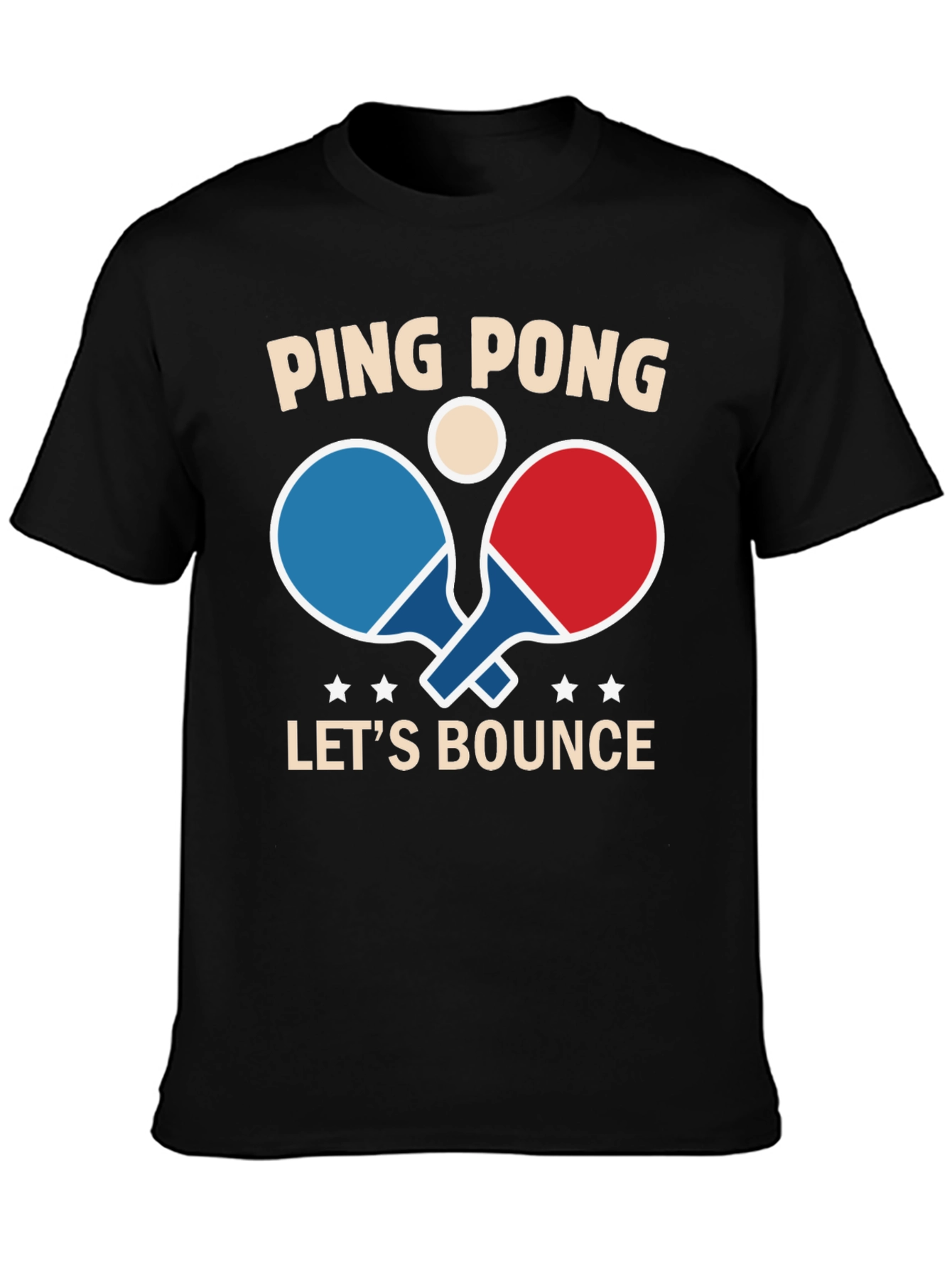 Black Ping Pong Let's Bounce Graphic Tee - Black view 3