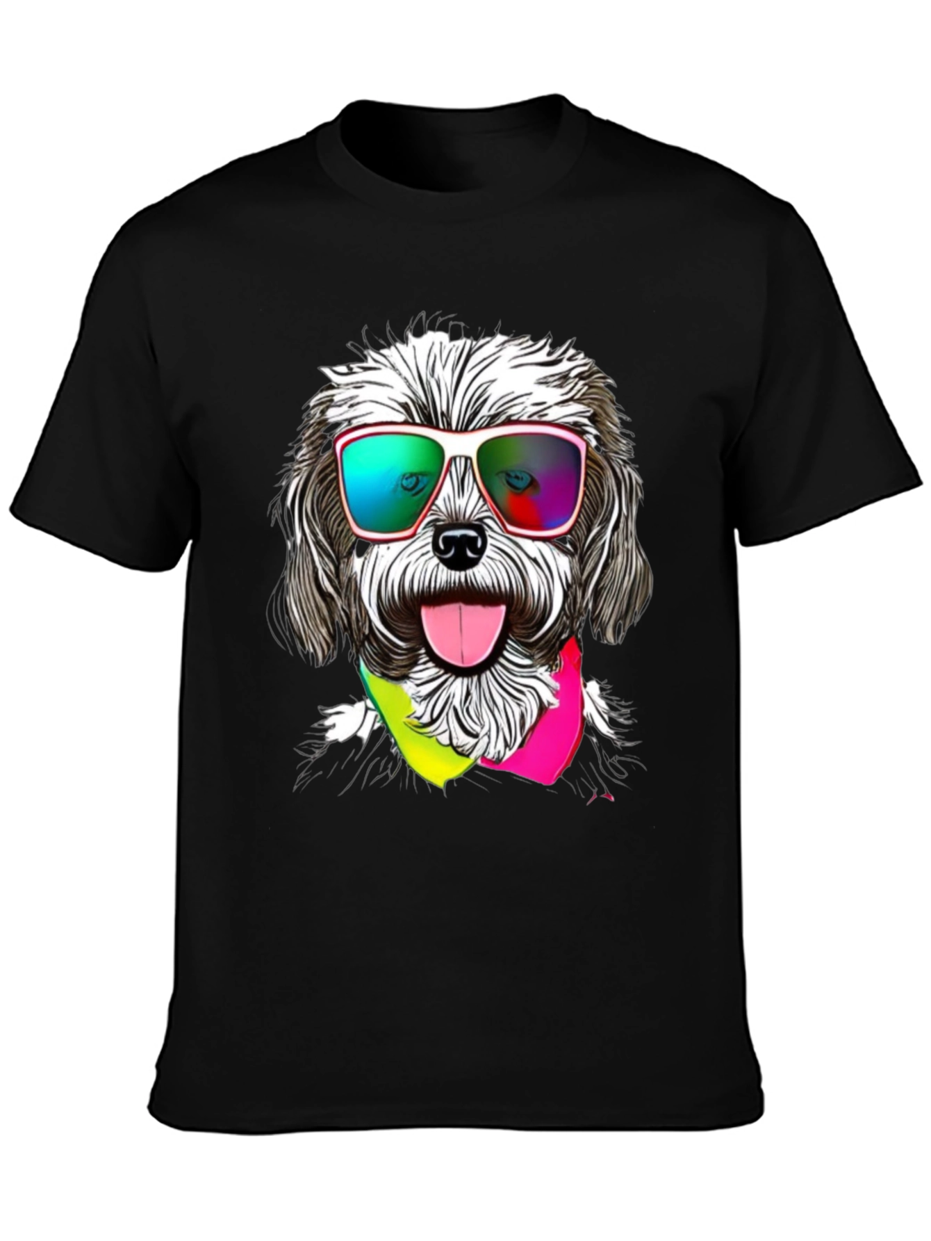 Black Cool Dog Graphic Tee - Fun & Stylish view 3