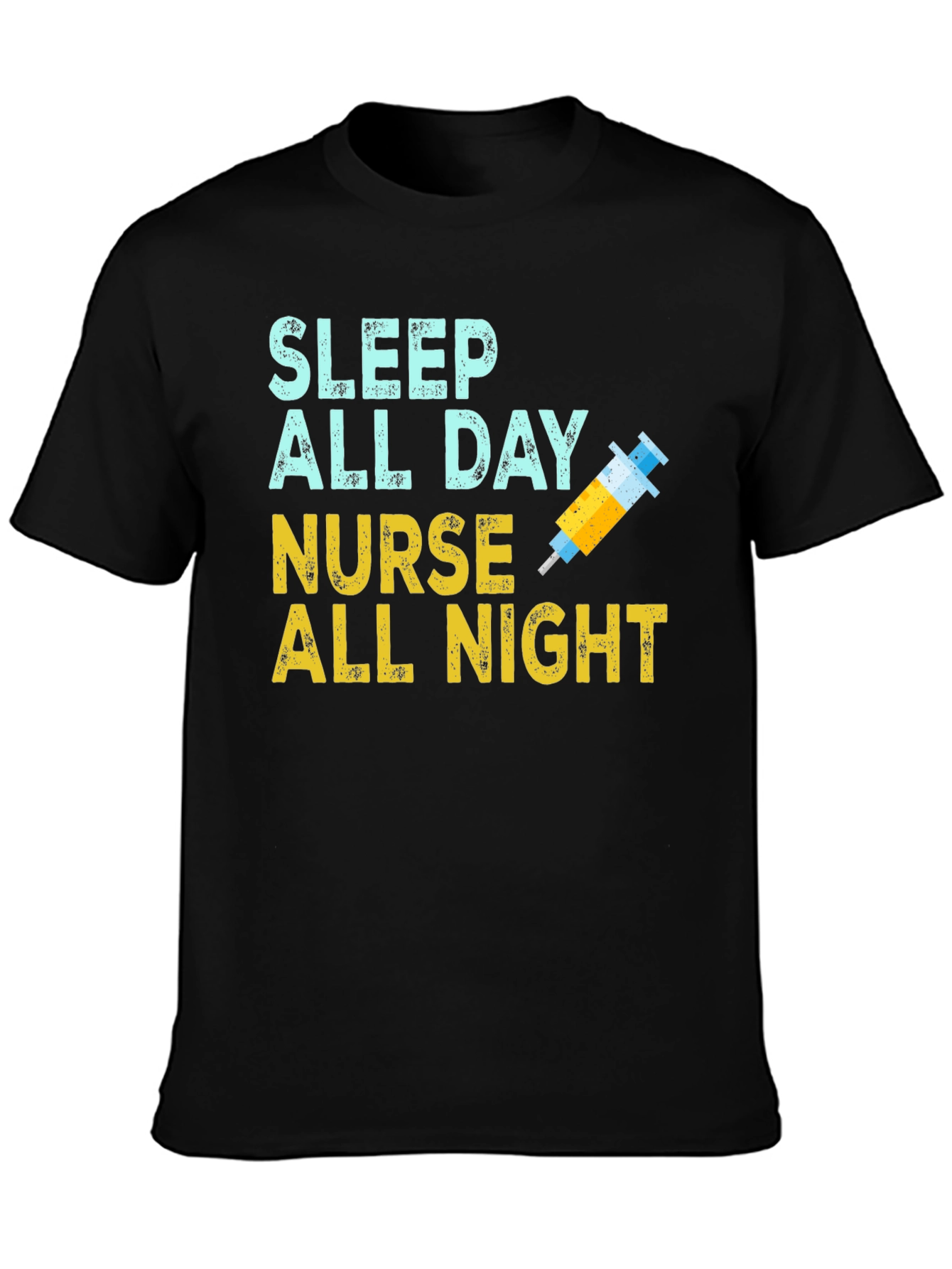 Black Nurse Sleep All Day T-Shirt view 3