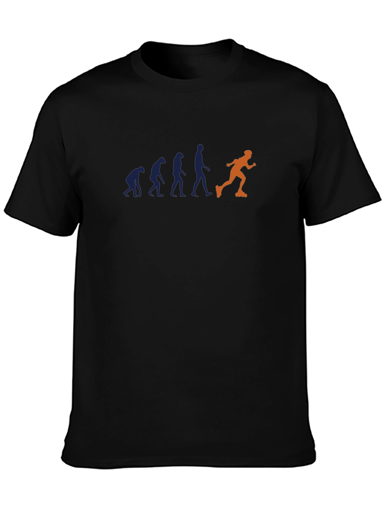 Black Evolution of Inline Skating Men's Black T-Shirt view 3