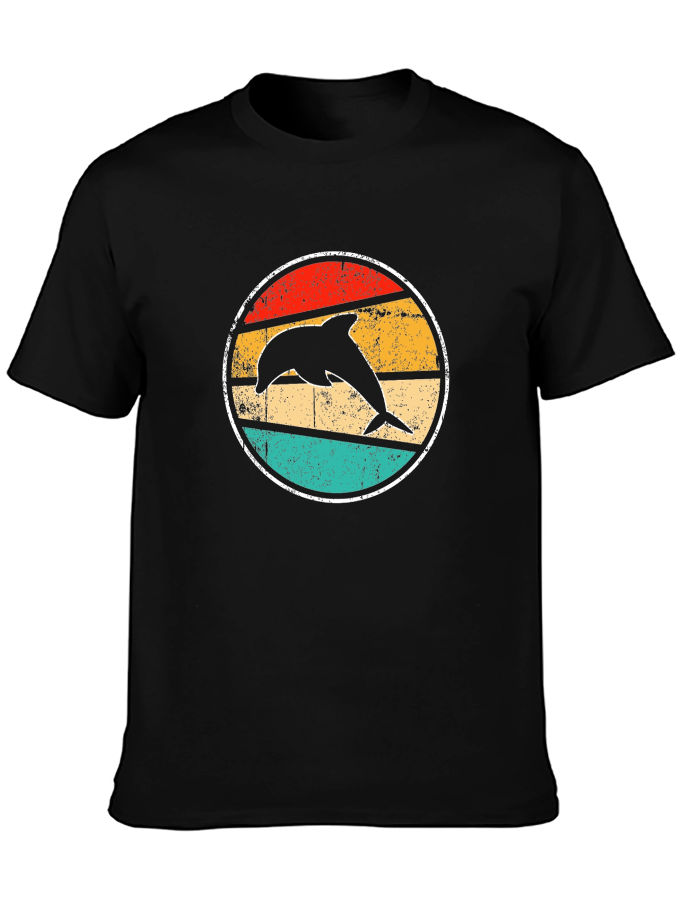 Black Retro Dolphin T-Shirt - Black view 3