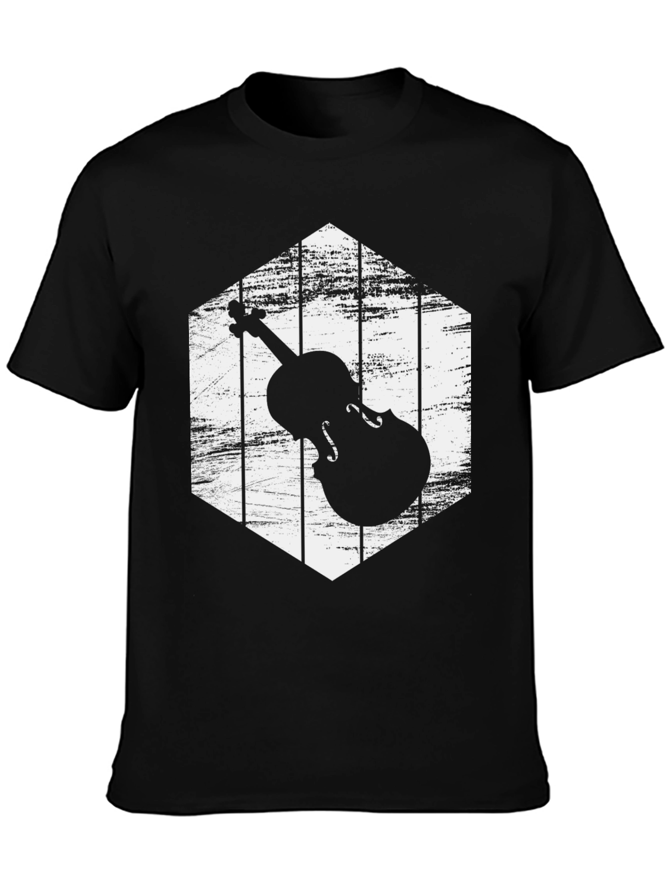 Black Violin Silhouette Graphic Tee view 3