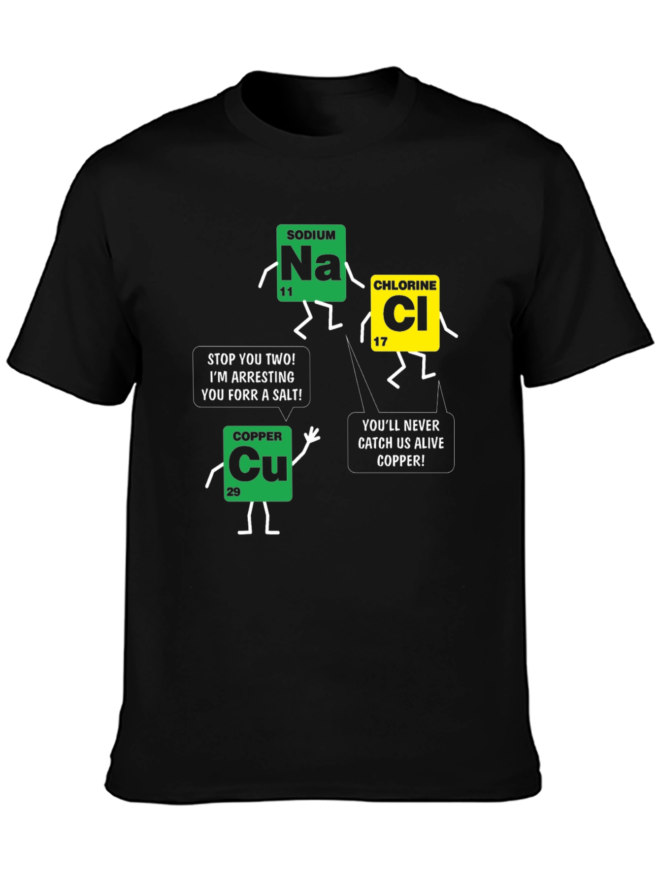 Black Funny Science Chemistry T-Shirt view 3
