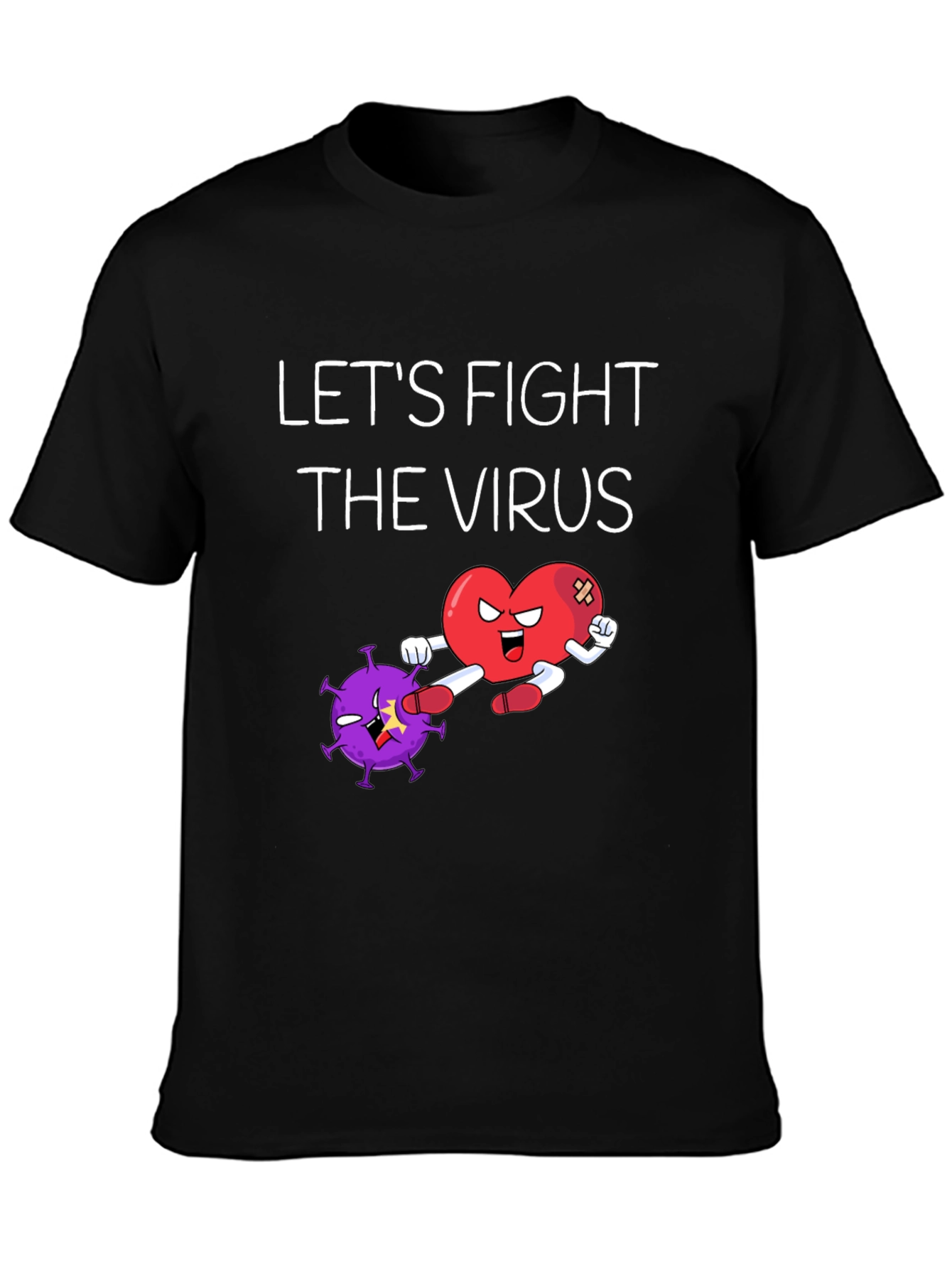 Black Let's Fight The Virus Graphic Tee view 3