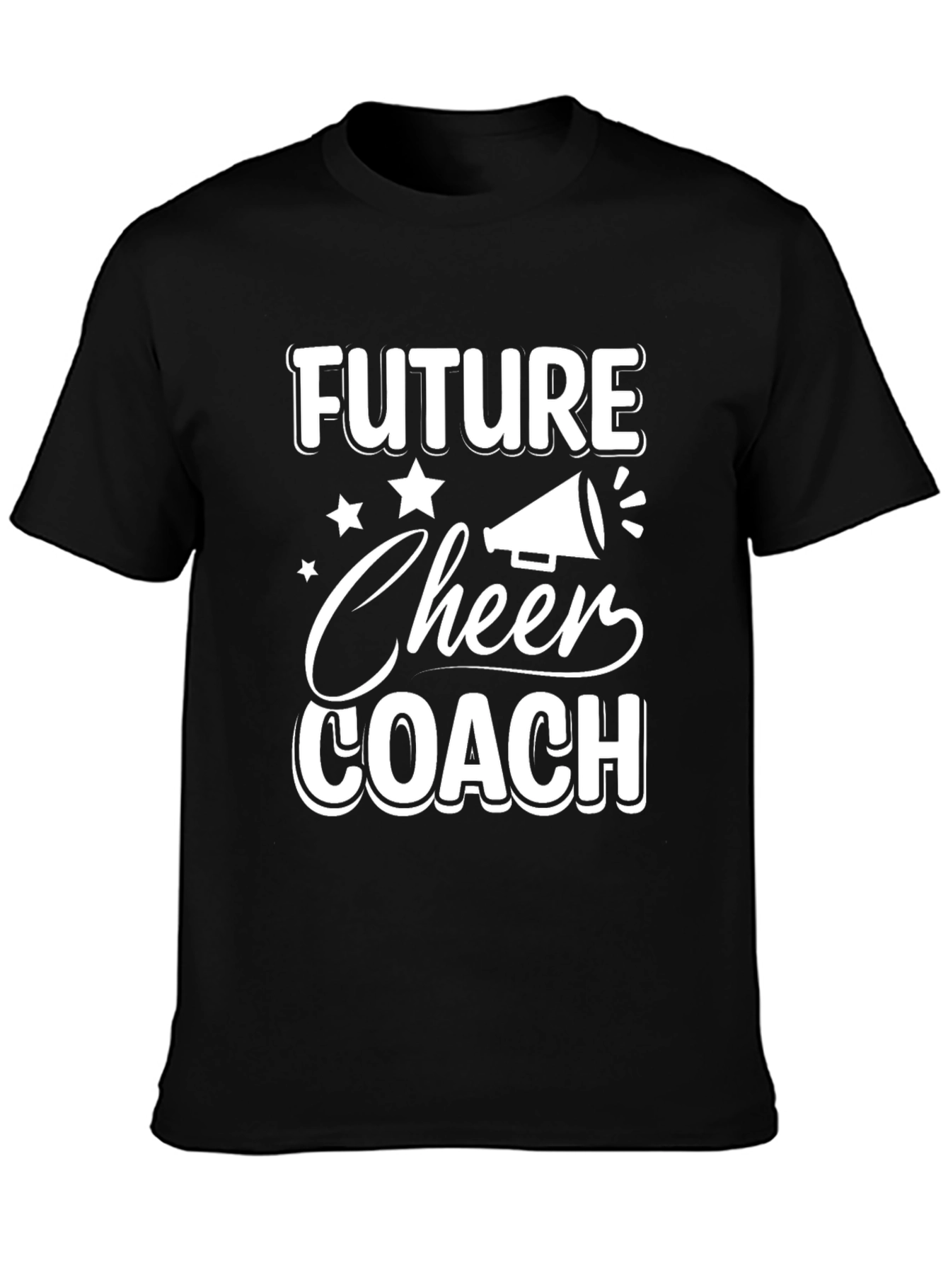 Black Future Cheer Coach T-Shirt - Black Cotton Tee view 3